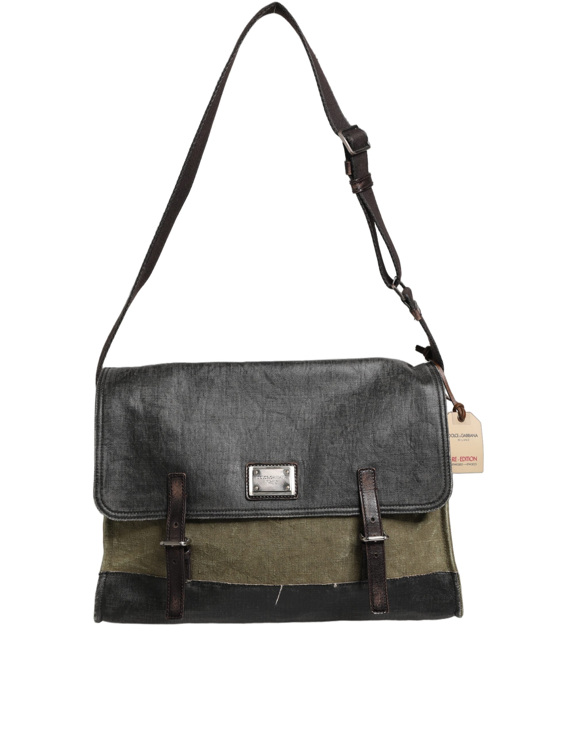 Dolce & Gabbana Military Green Two Tone Messenger Shoulder Borse Men Bag Dolce & Gabbana