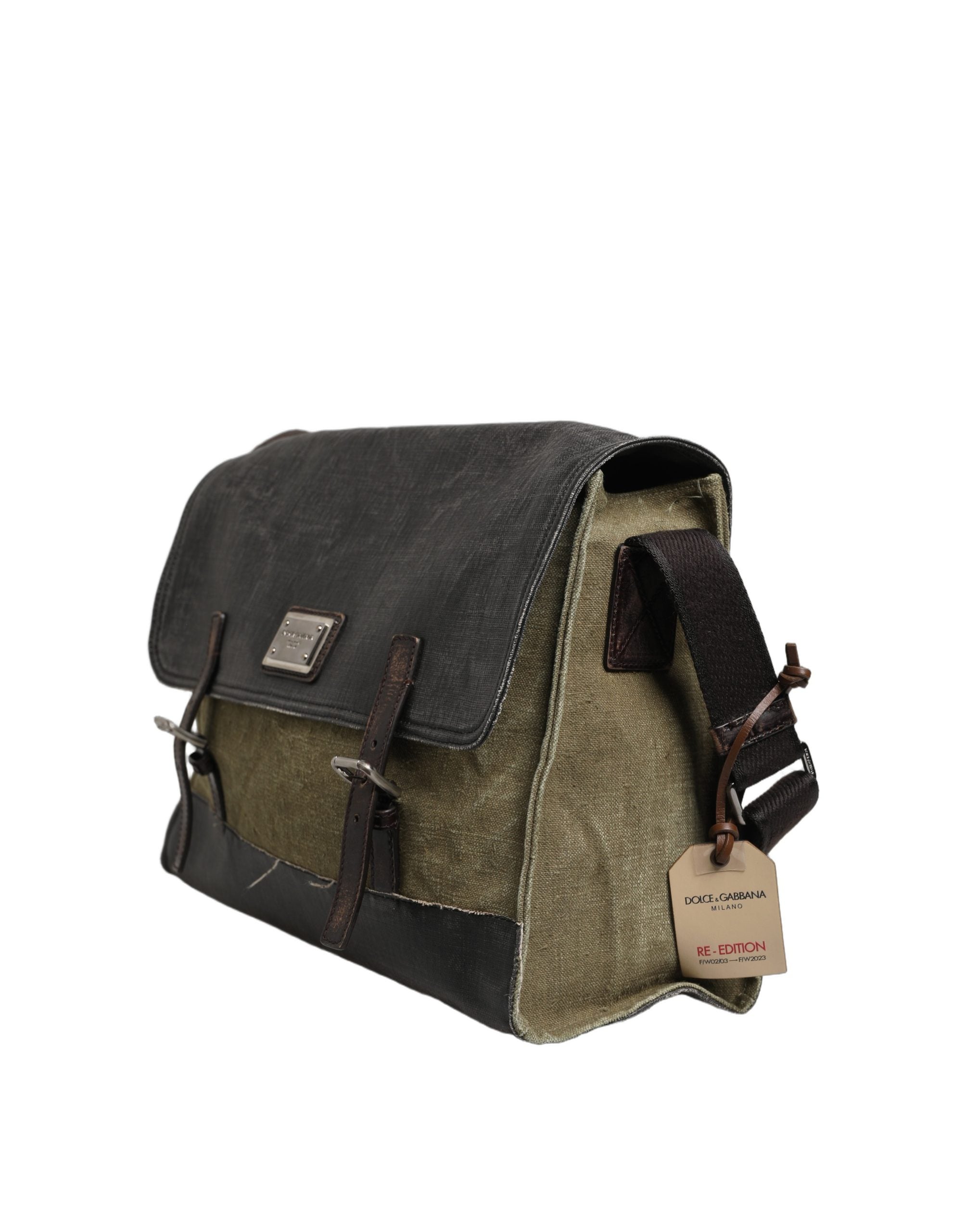 Dolce & Gabbana Military Green Two Tone Messenger Shoulder Borse Men Bag Dolce & Gabbana