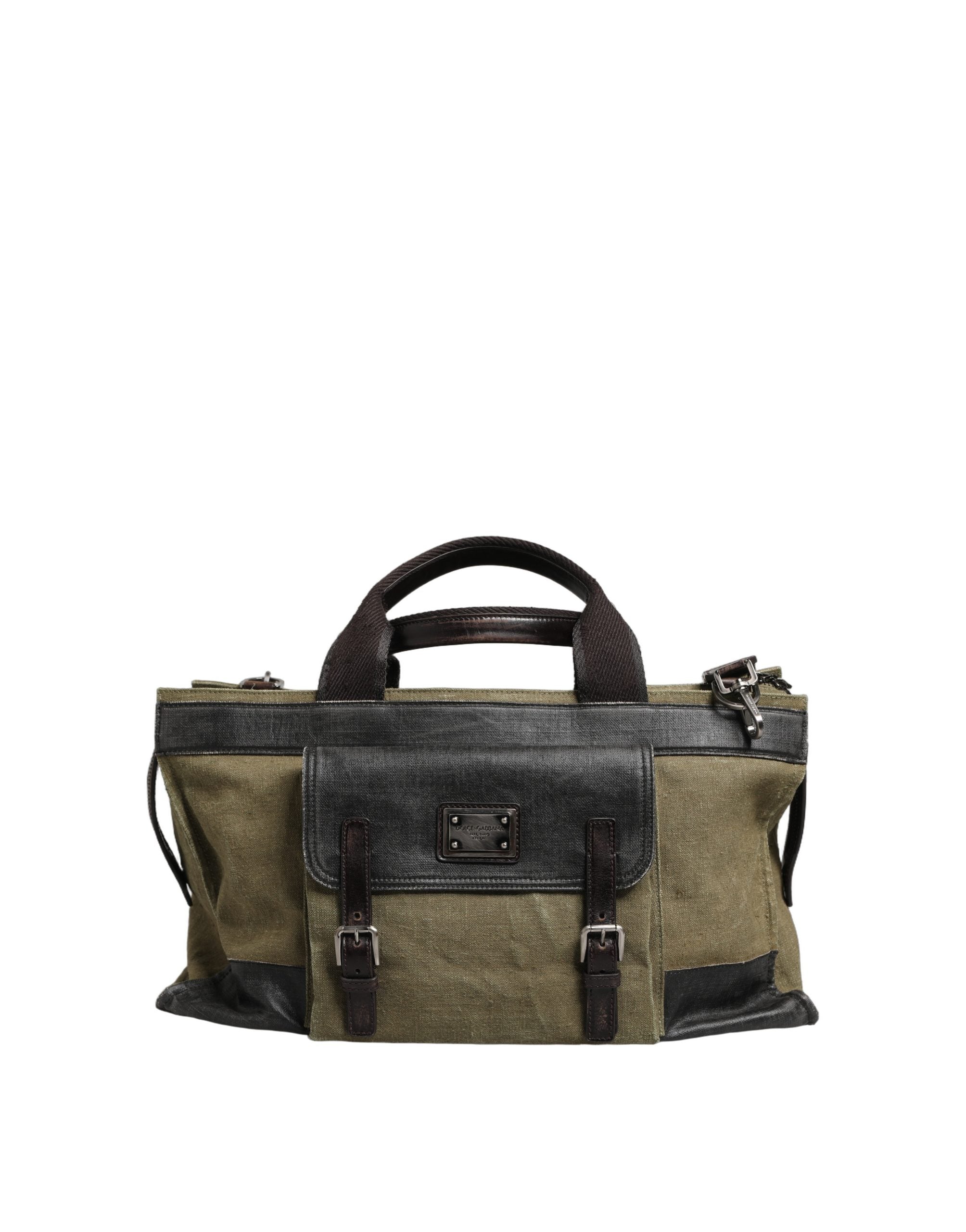 Dolce & Gabbana Military Green Two Tone Tote Duffel Shoulder Borse Bag Dolce & Gabbana