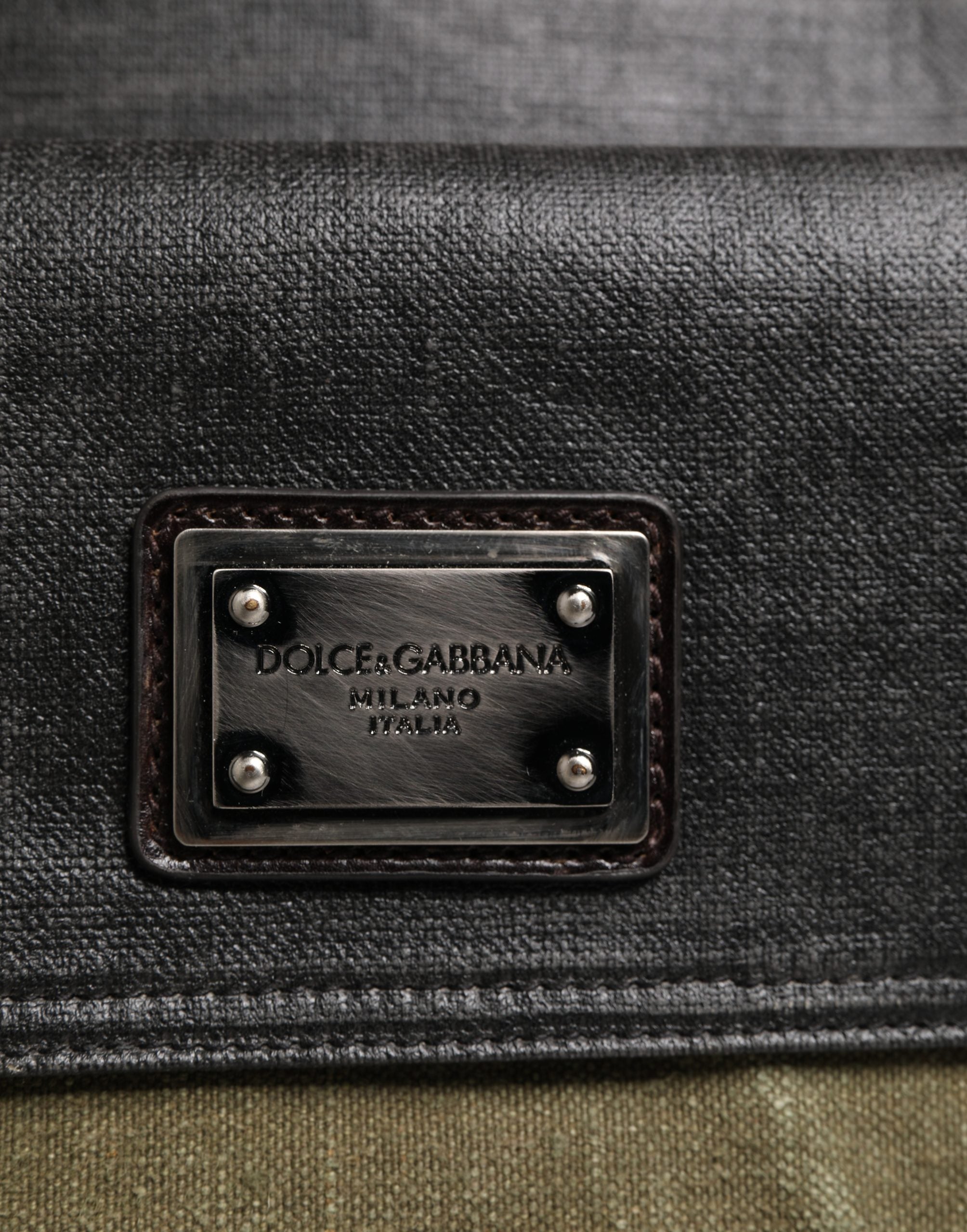 Dolce & Gabbana Military Green Two Tone Tote Duffel Shoulder Borse Bag Dolce & Gabbana