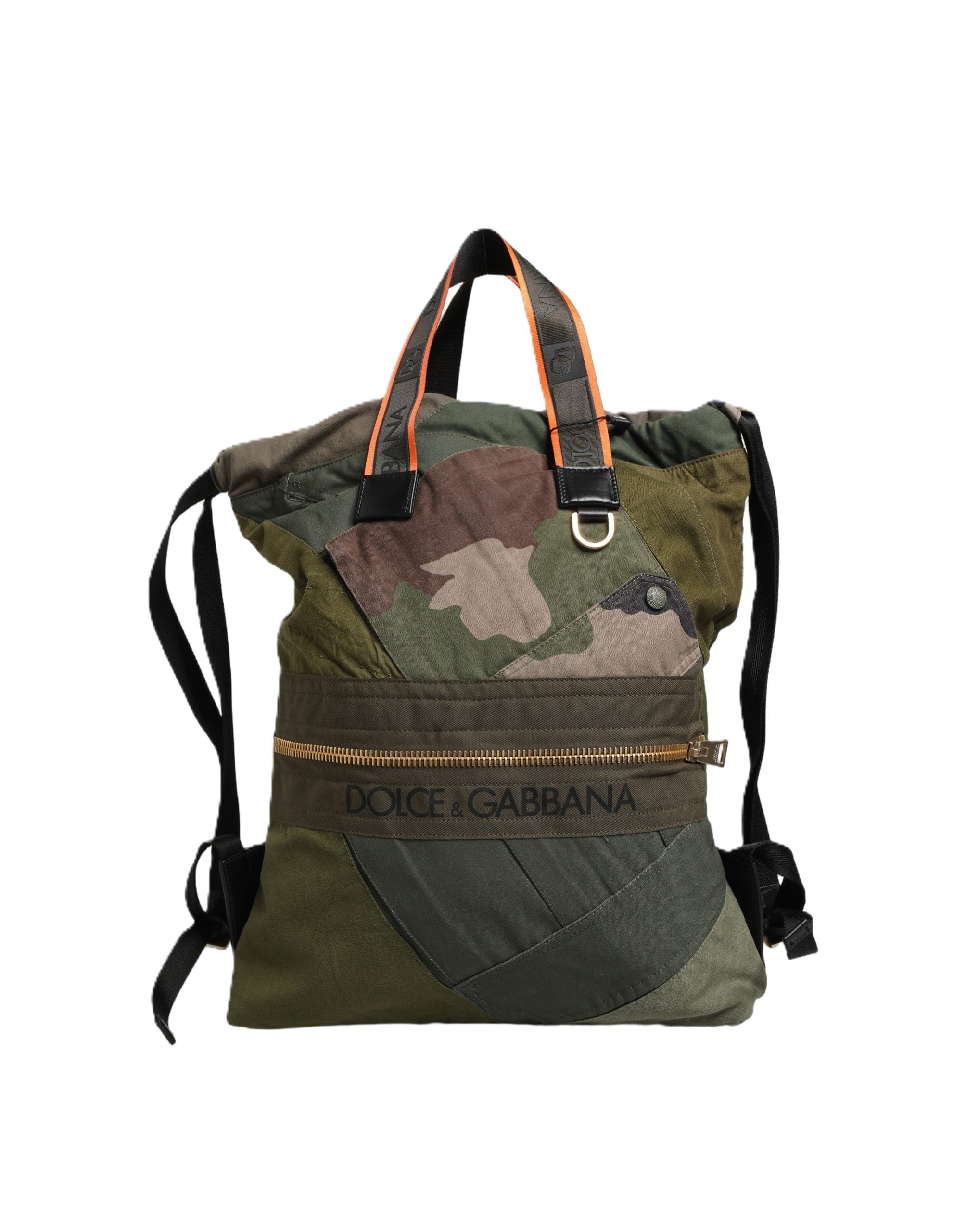 Dolce & Gabbana Military Green Patchwork Rucksack Backpack Borse Men Bag Dolce & Gabbana