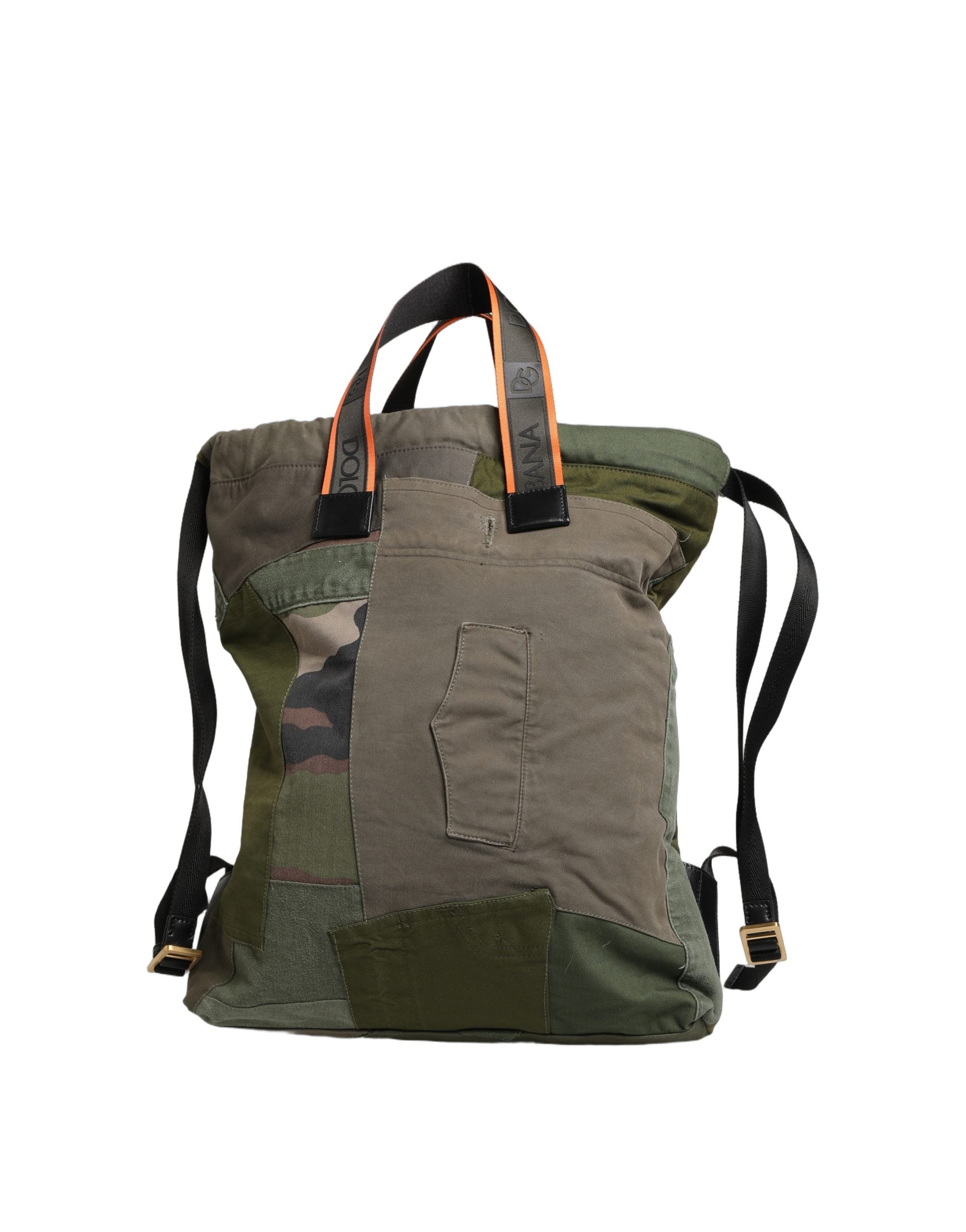 Dolce & Gabbana Military Green Patchwork Rucksack Backpack Borse Men Bag Dolce & Gabbana