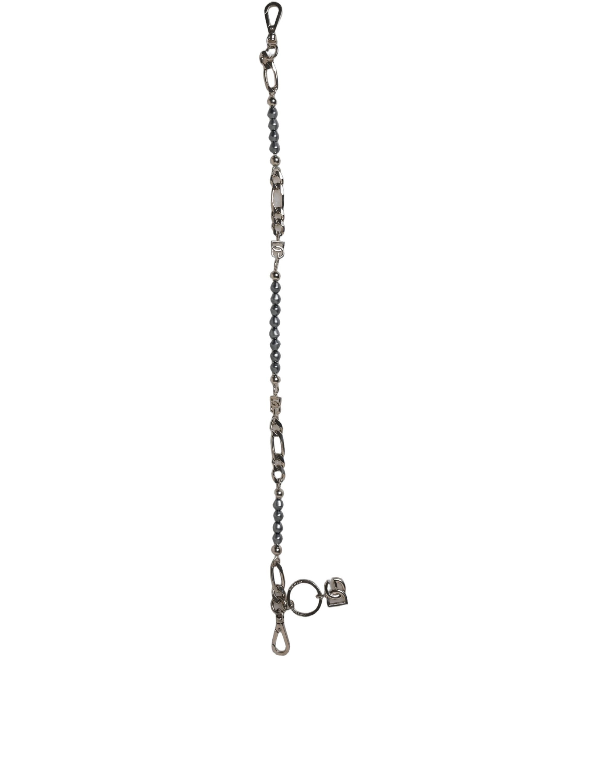 Dolce & Gabbana Silver Tone Chain Signature DG Logo Pendant Necklace Dolce & Gabbana