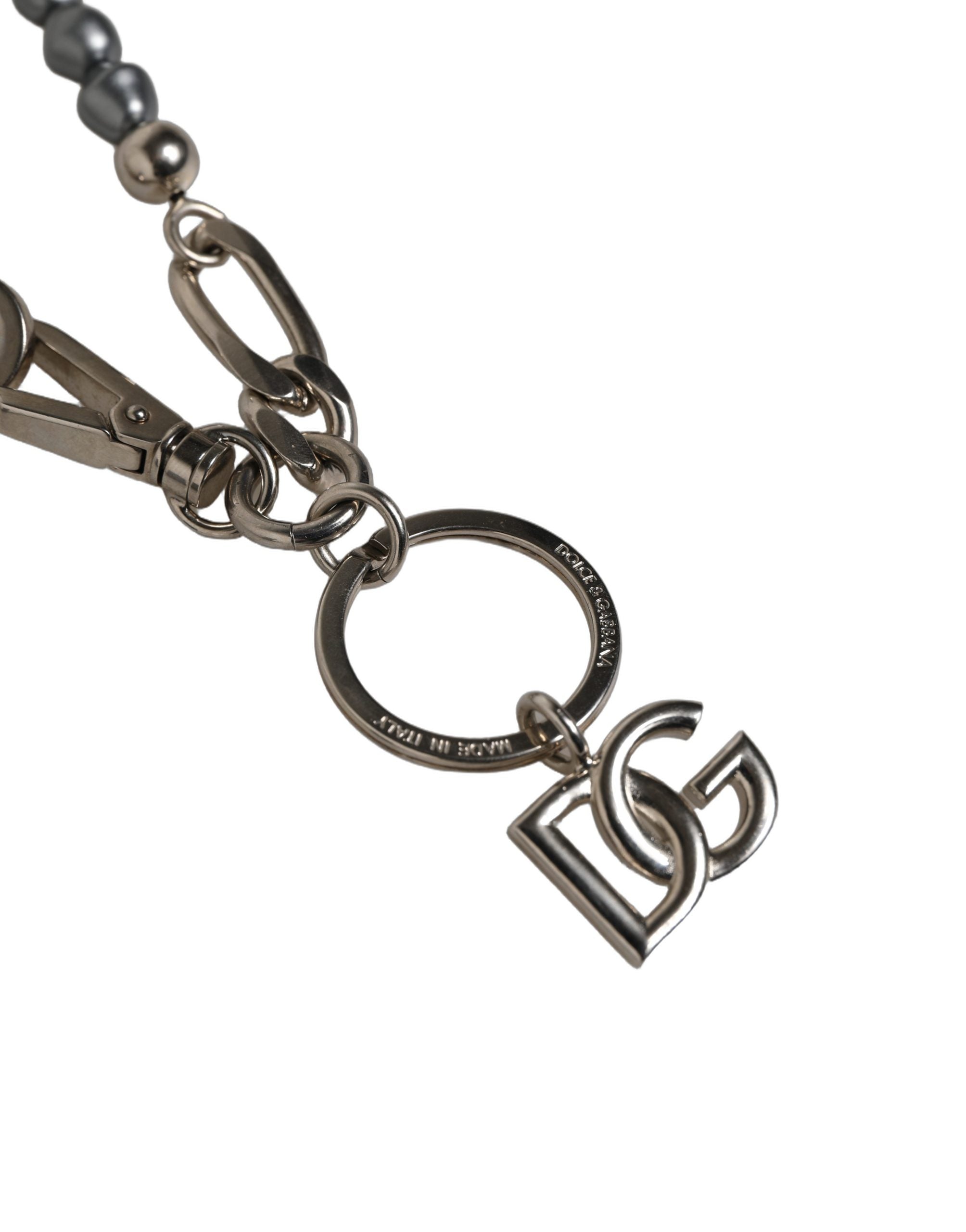 Dolce & Gabbana Silver Tone Chain Signature DG Logo Pendant Necklace Dolce & Gabbana