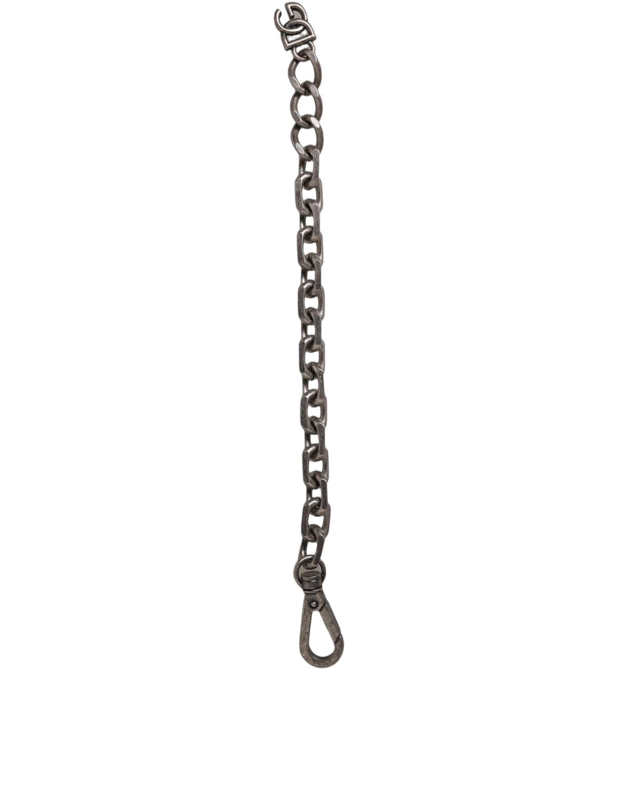 Dolce & Gabbana Silver Tone Heavy Chain Link Signature DG Logo Bracelet Dolce & Gabbana