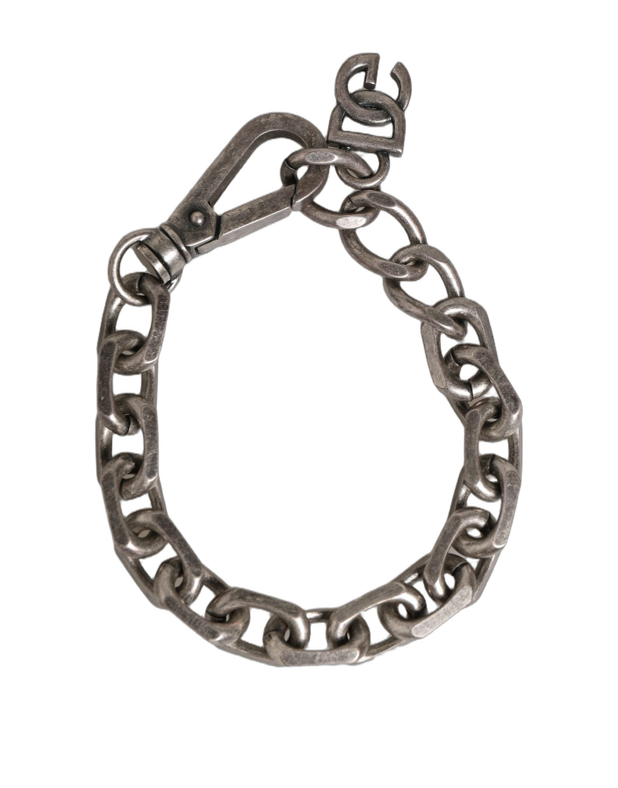 Dolce & Gabbana Silver Tone Heavy Chain Link Signature DG Logo Bracelet Dolce & Gabbana