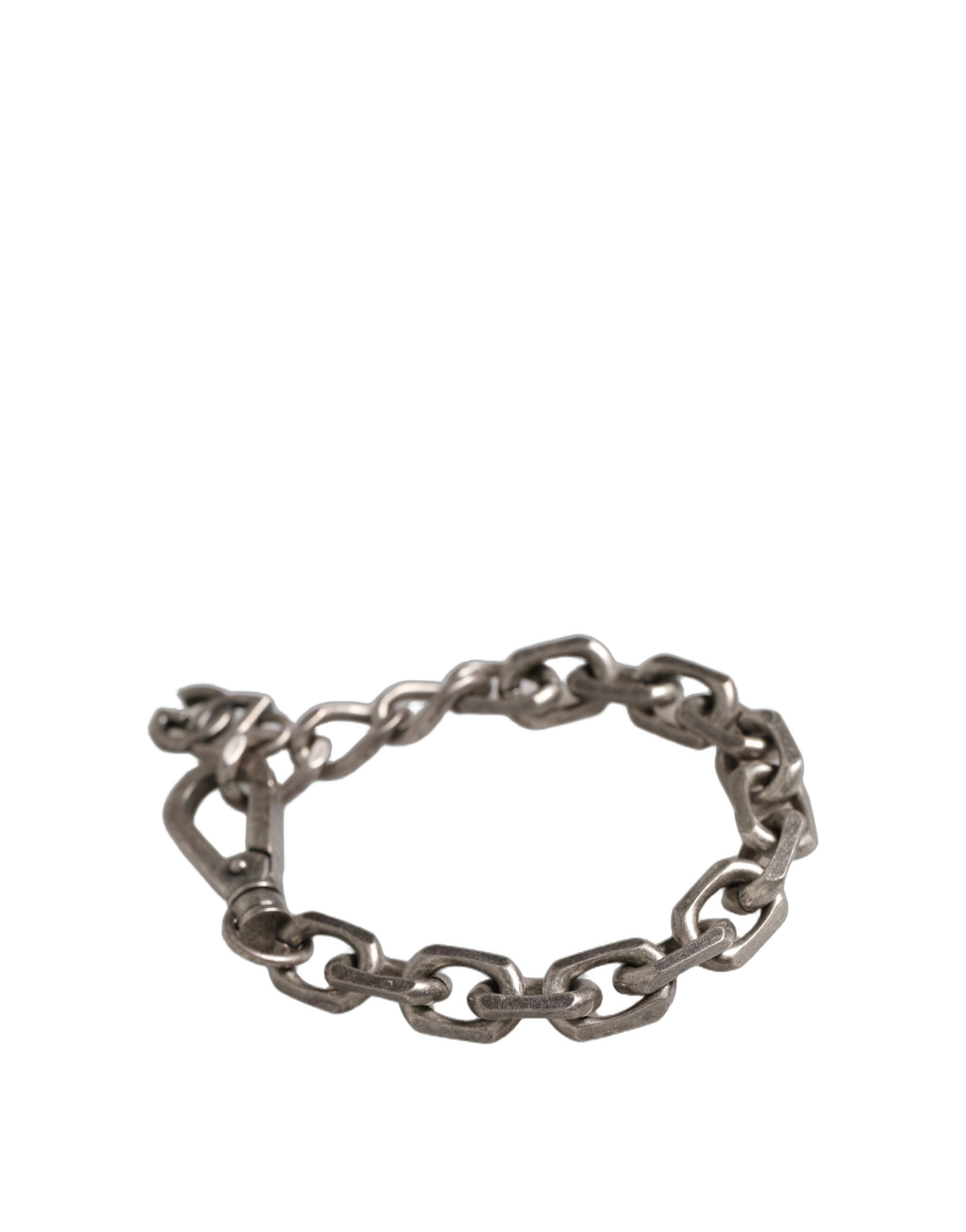 Dolce & Gabbana Silver Tone Heavy Chain Link Signature DG Logo Bracelet Dolce & Gabbana