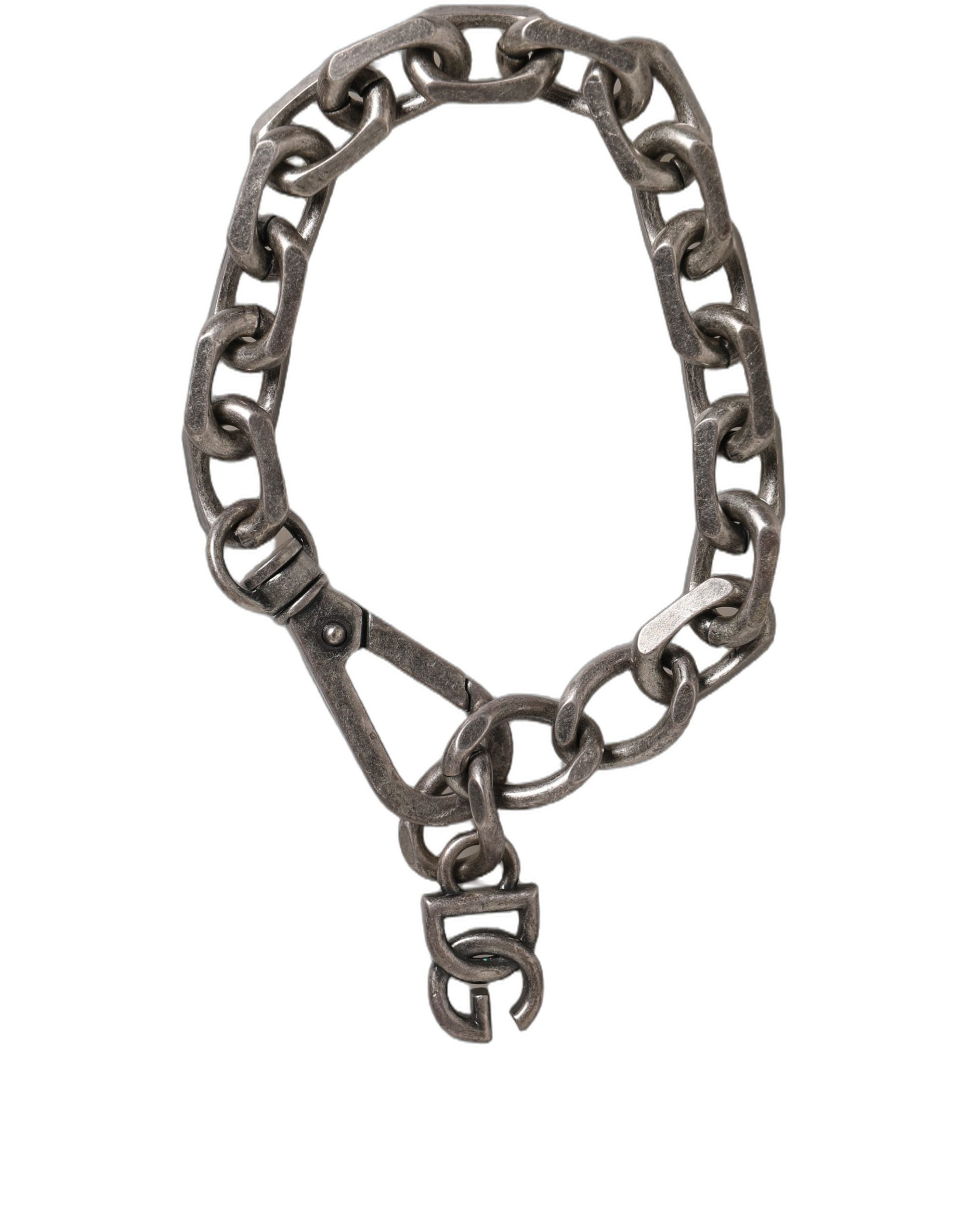 Dolce & Gabbana Silver Tone Heavy Chain Link Signature DG Logo Bracelet Dolce & Gabbana