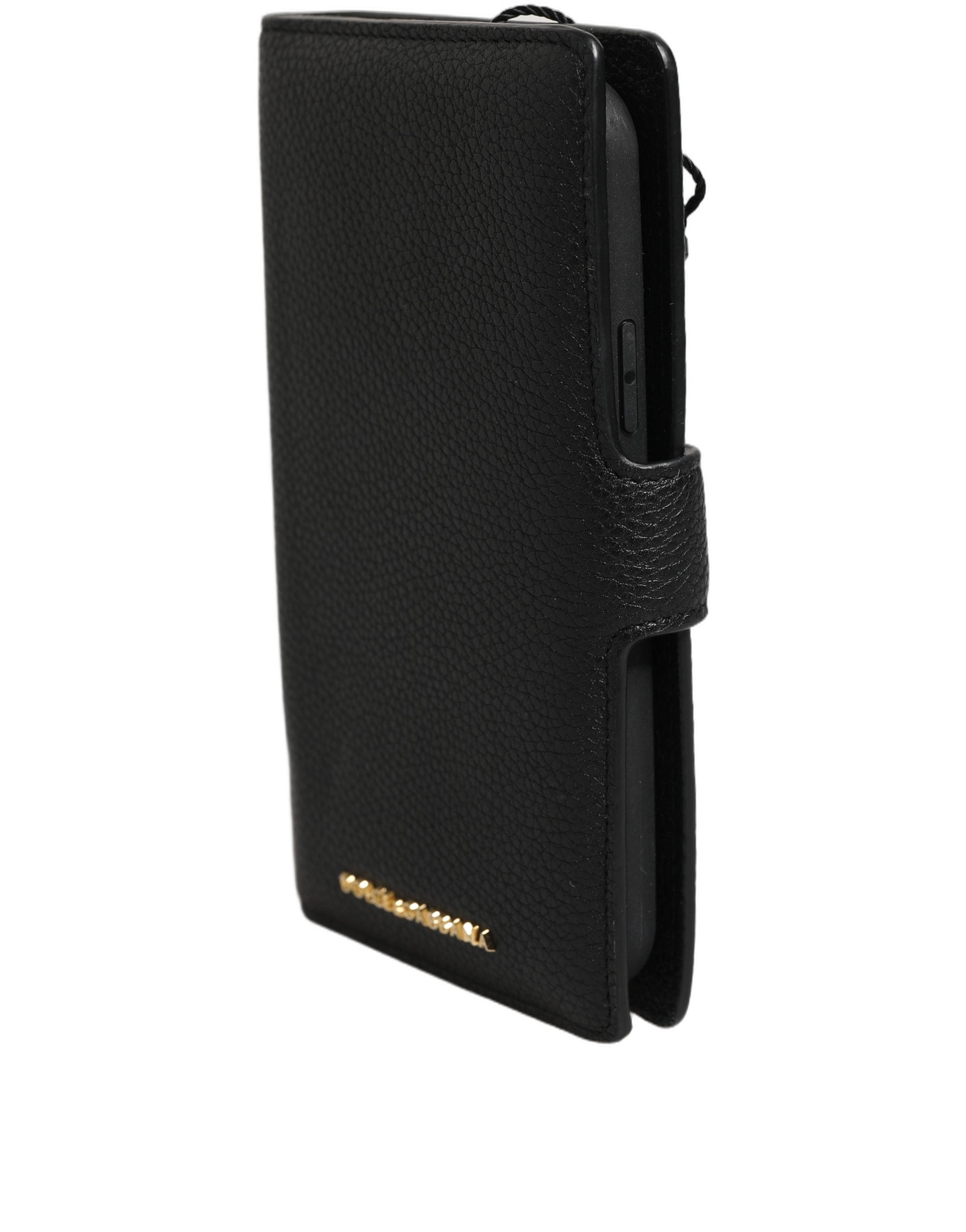 Dolce & Gabbana Case Flip Cover Black Calf Leather iPhone11 PRO Phone Dolce & Gabbana
