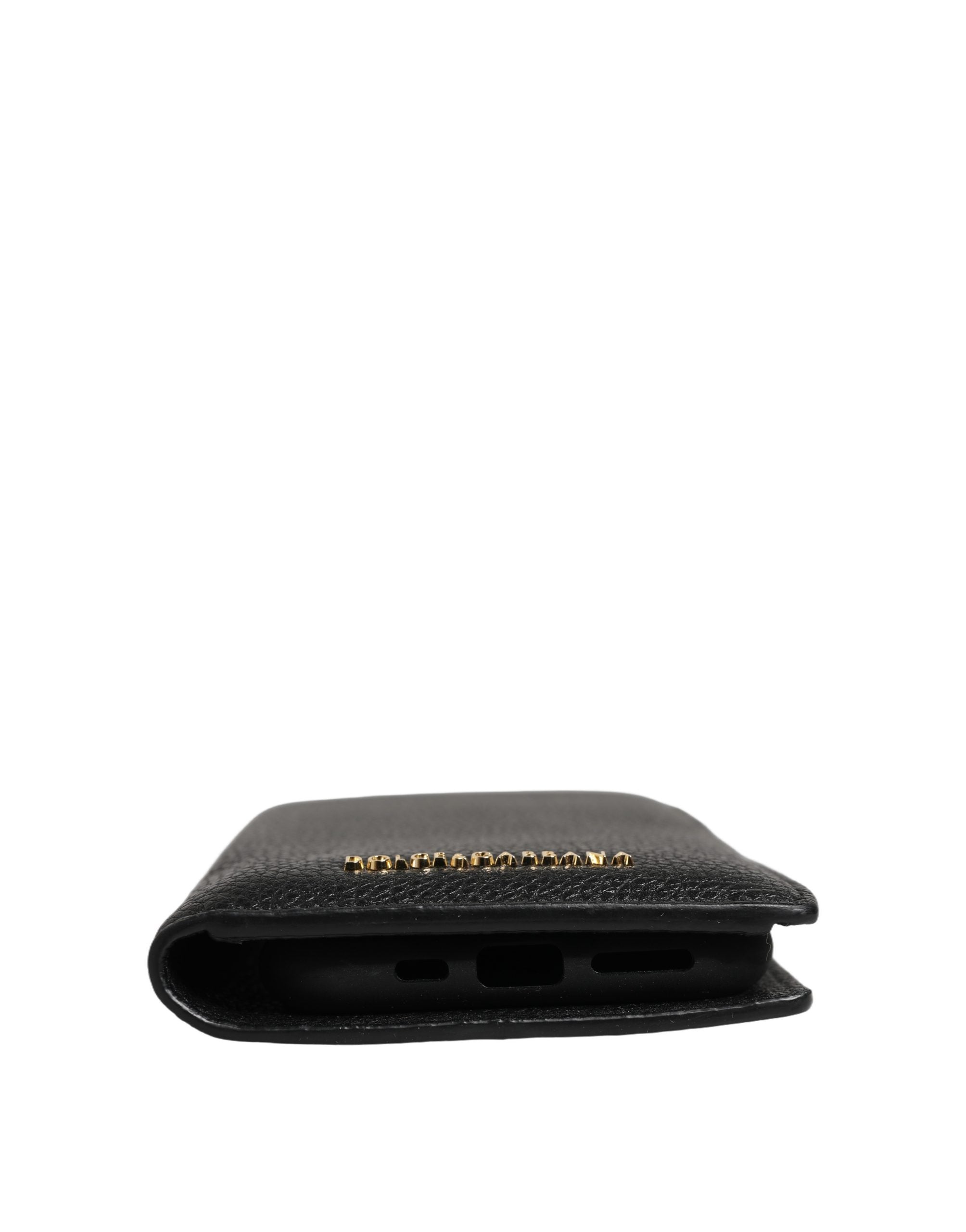 Dolce & Gabbana Case Flip Cover Black Calf Leather iPhone11 PRO Phone Dolce & Gabbana