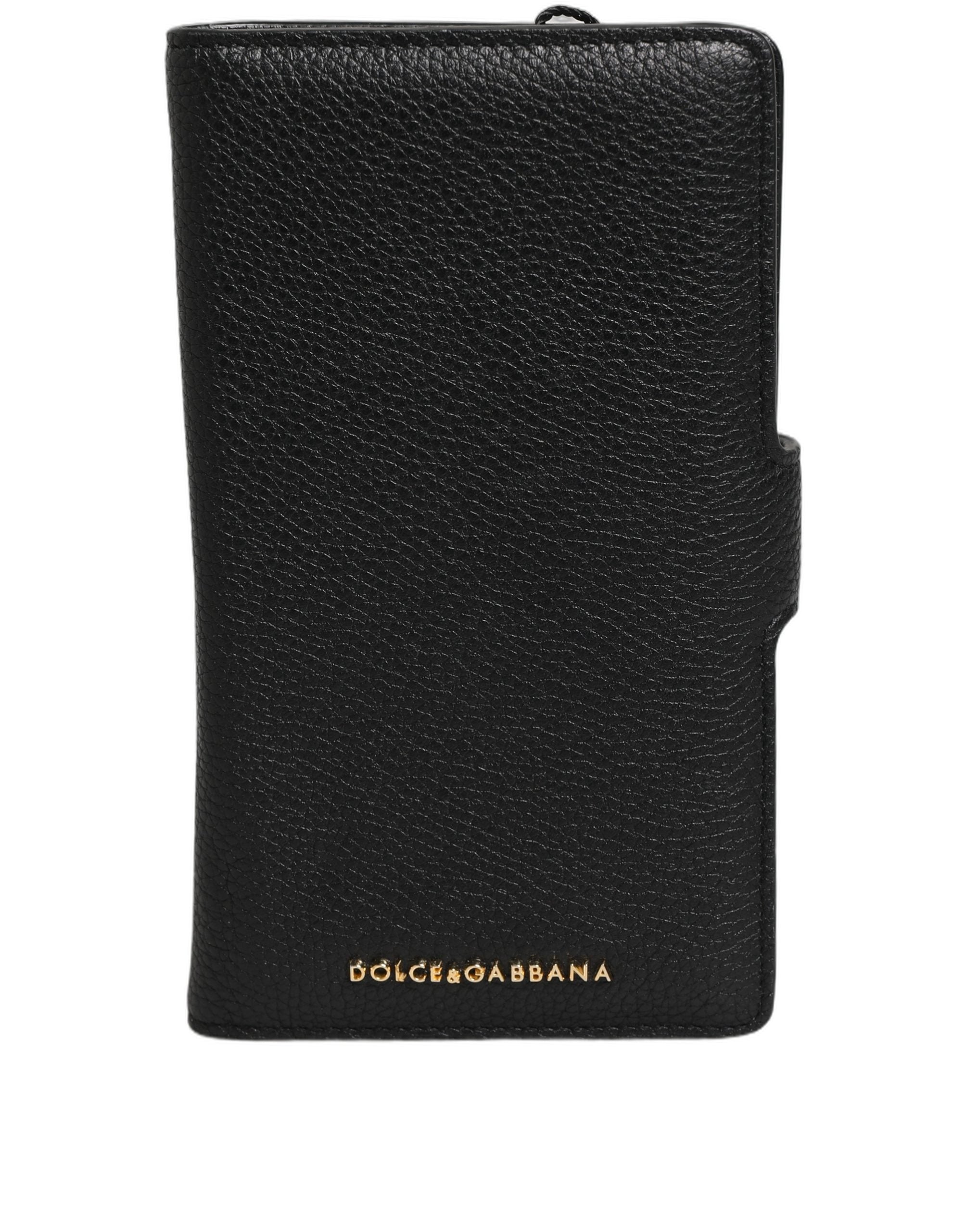 Dolce & Gabbana Case Flip Cover Black Calf Leather iPhone11 PRO Phone Dolce & Gabbana
