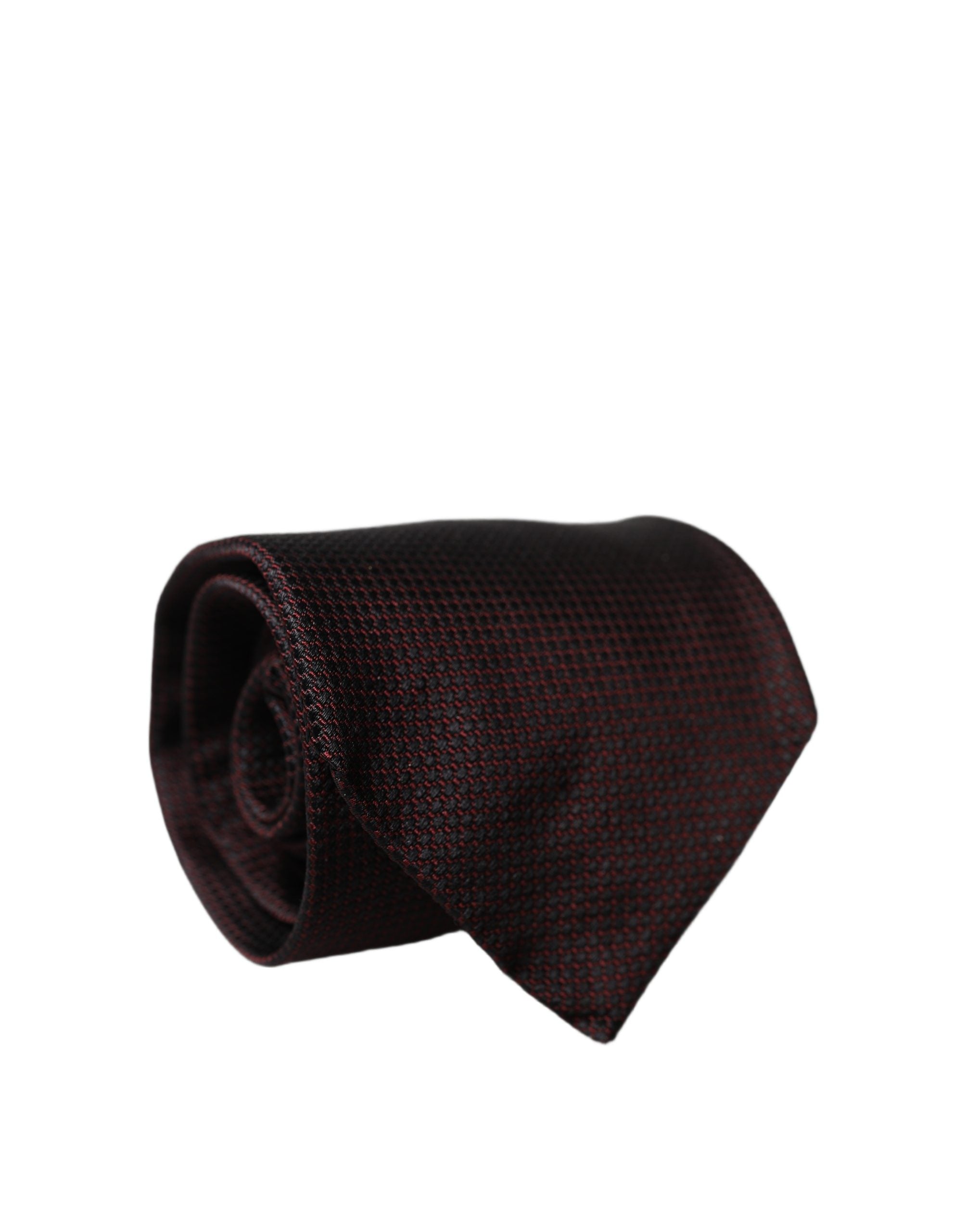 Dolce & Gabbana Black Red Patterned 100% Silk Adjustable Men Necktie Tie Dolce & Gabbana