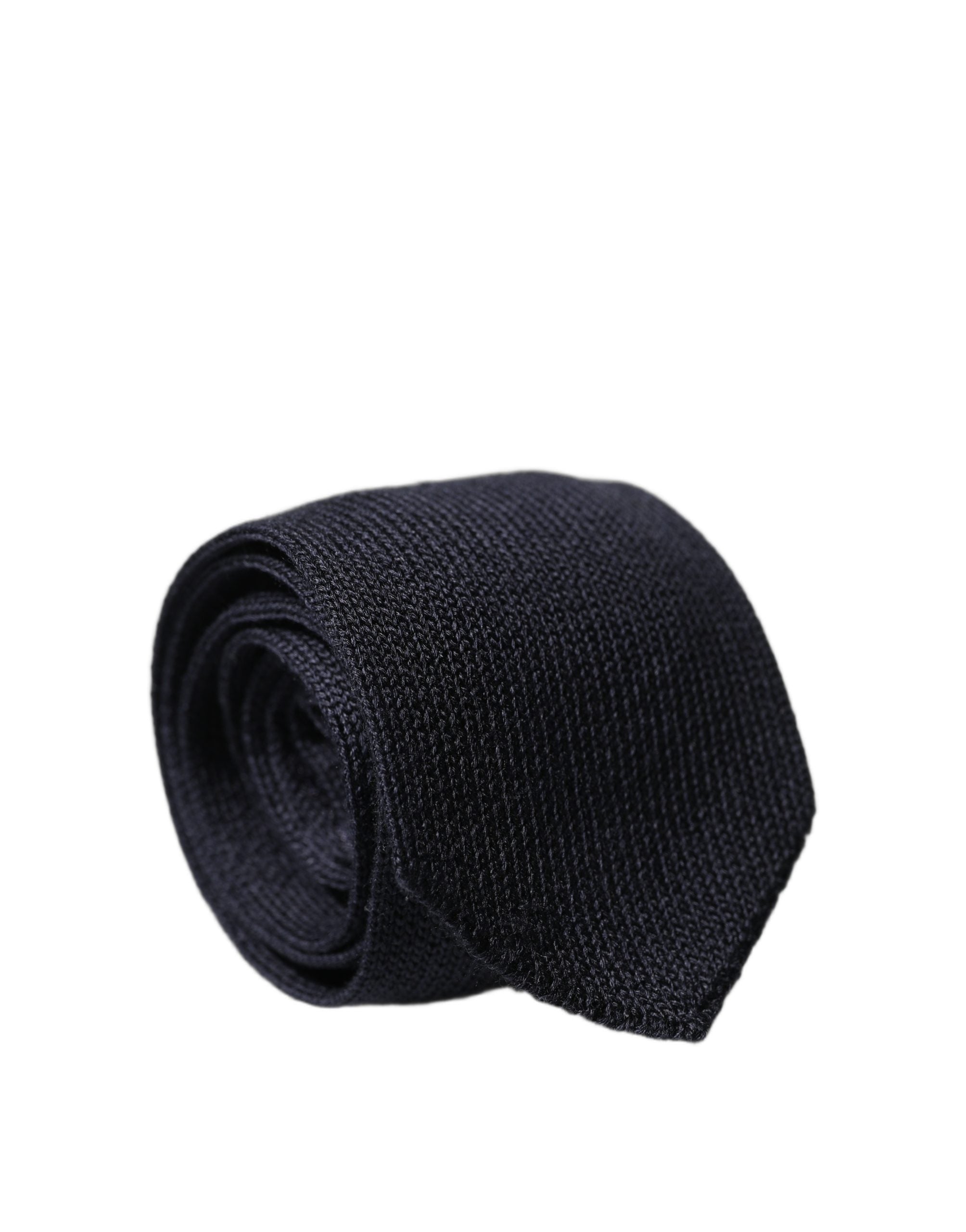 Dolce & Gabbana Dark Blue Solid 100% Silk Adjustable Men Necktie Tie Dolce & Gabbana