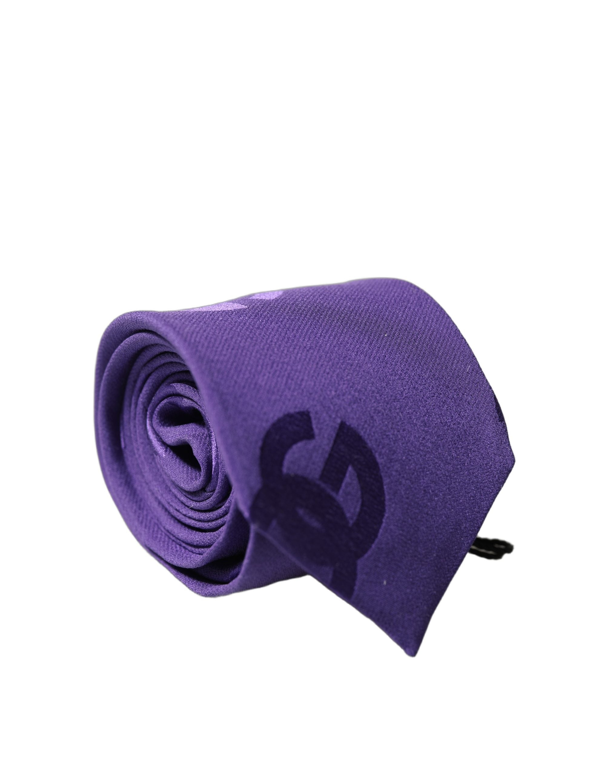 Dolce & Gabbana Purple DG Logo Monogram Silk Adjustable Men Necktie Tie Dolce & Gabbana