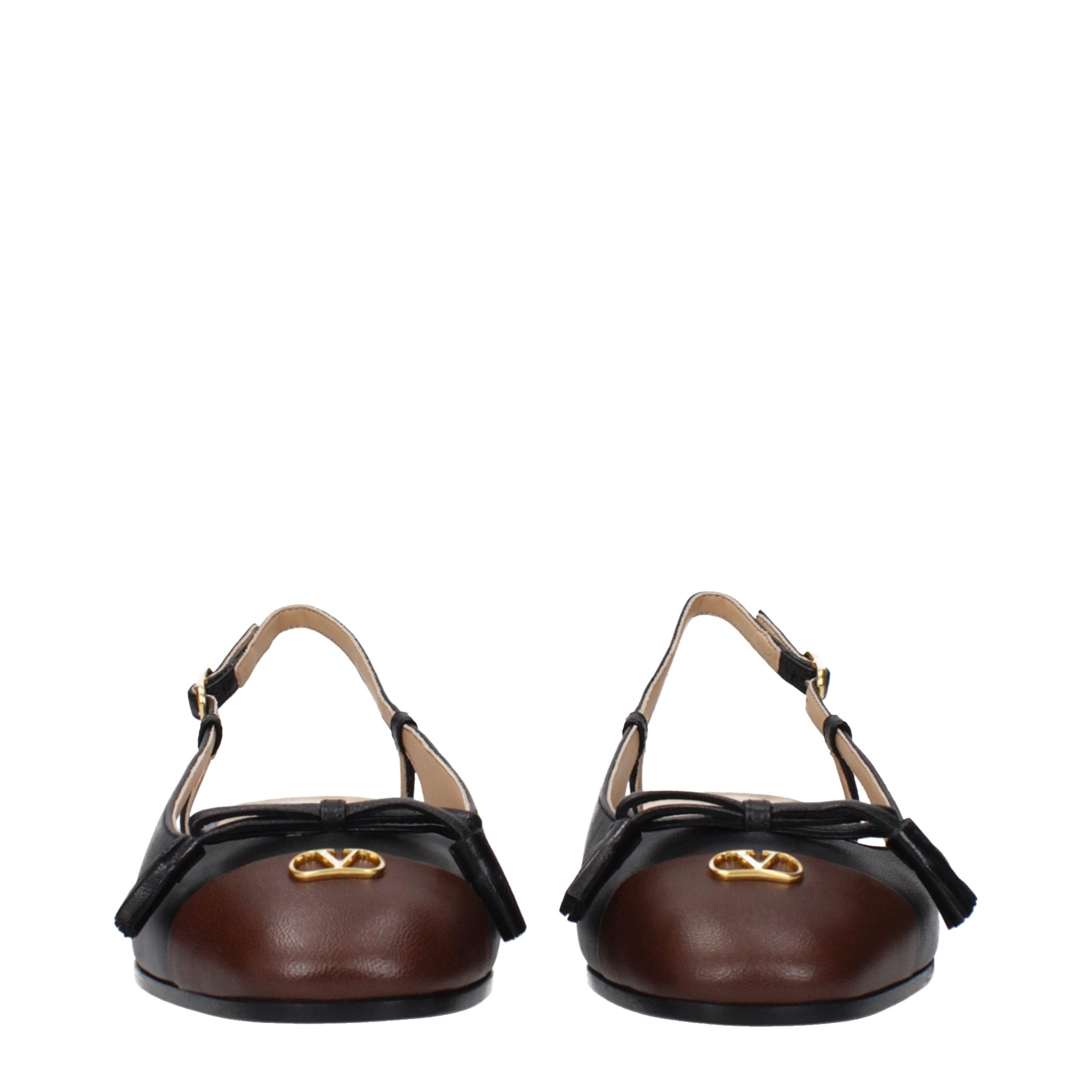 Valentino Garavani Black Leather Ballet Flats Valentino Garavani