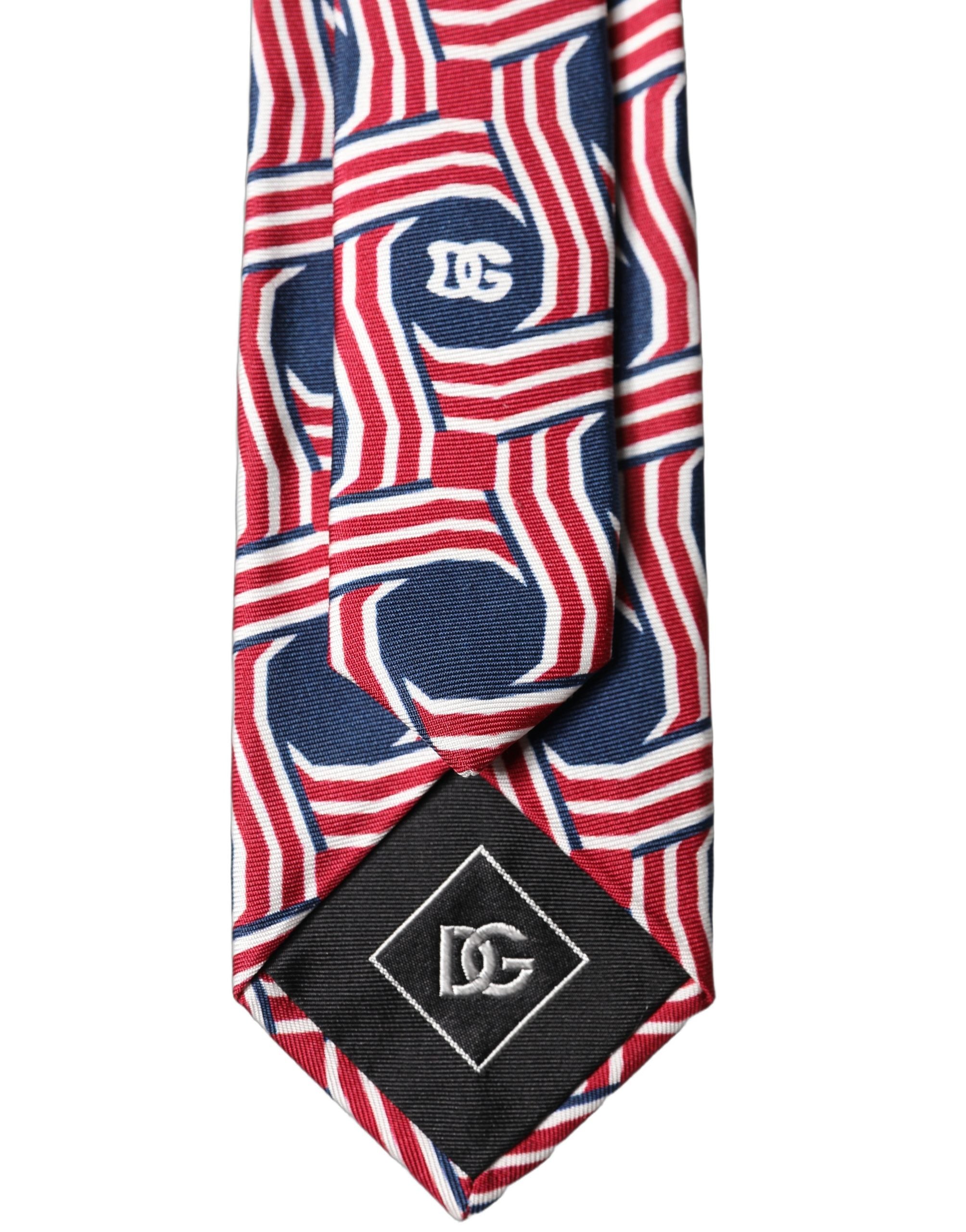 Dolce & Gabbana Multicolor Patterned Silk Adjustable Men Tied Necktie Tie Dolce & Gabbana