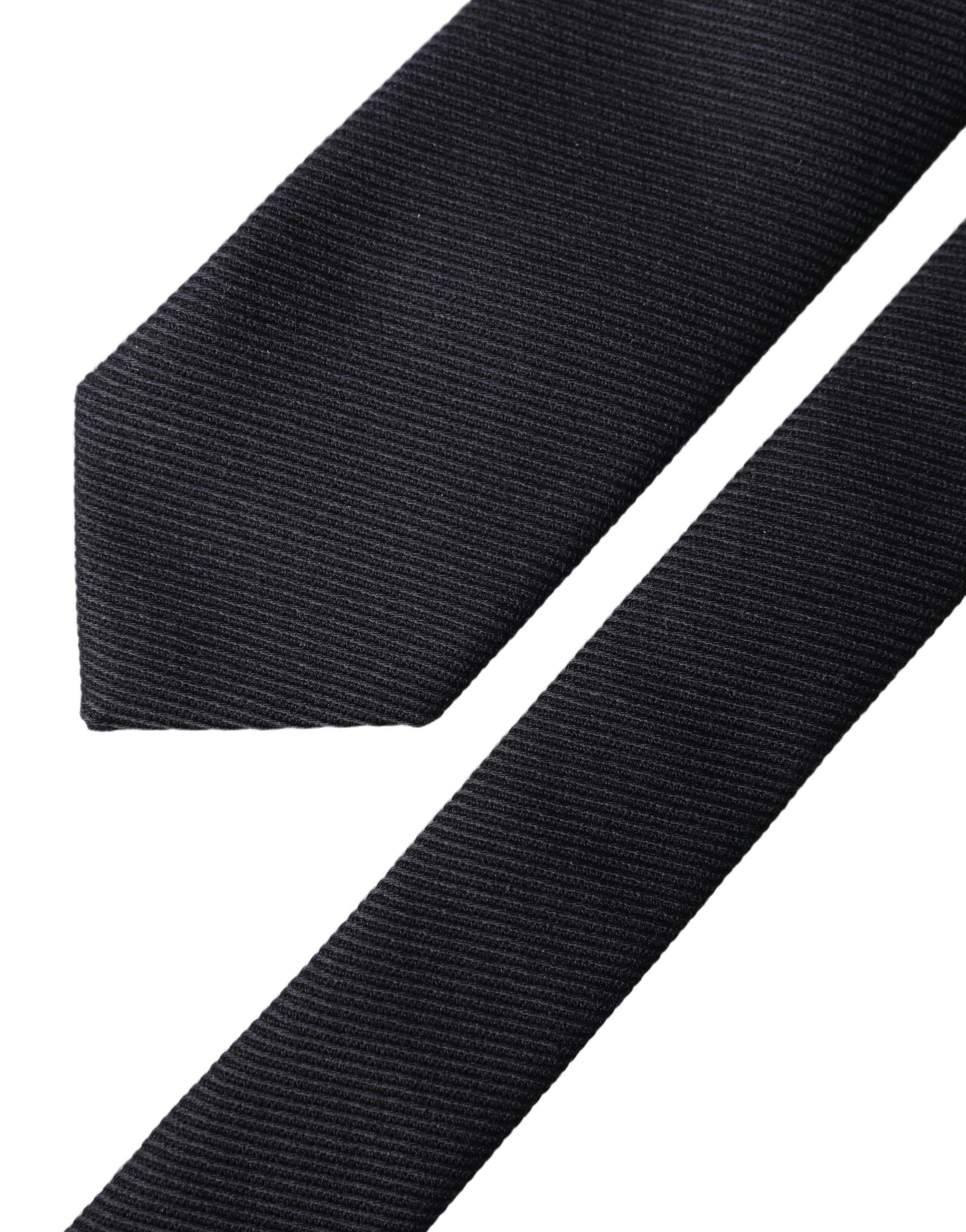 Dolce & Gabbana Black Solid 100% Silk Adjustable Men Tied Necktie Tie Dolce & Gabbana