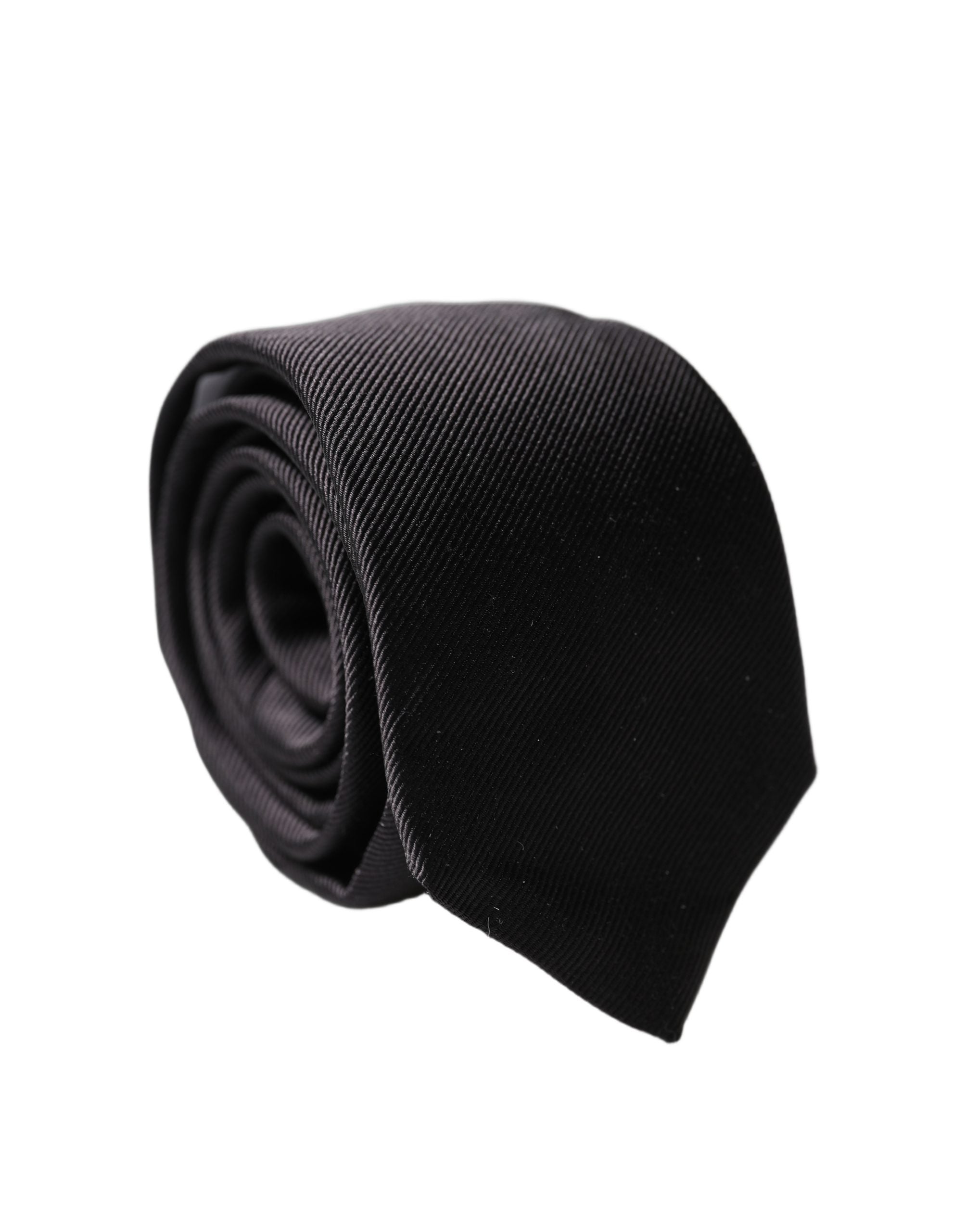 Dolce & Gabbana Black Solid 100% Silk Adjustable Men Tied Necktie Tie Dolce & Gabbana