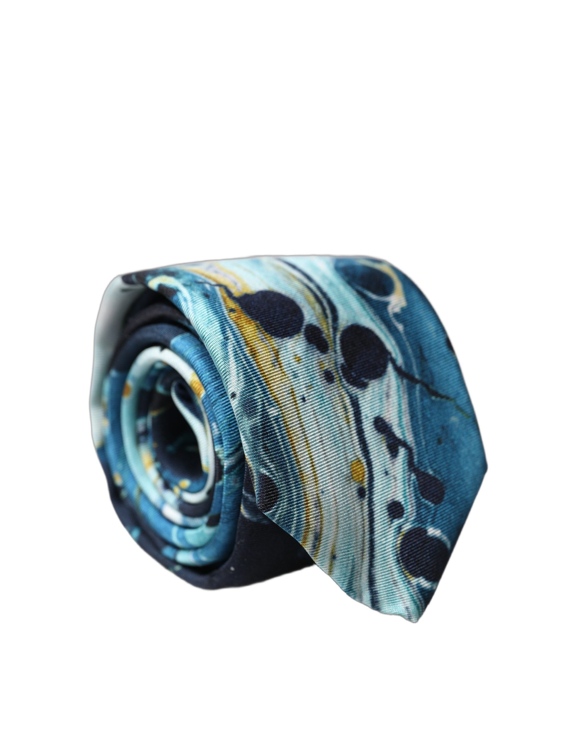 Dolce & Gabbana Multicolor Abstract Silk Adjustable Men Tied Necktie Tie Dolce & Gabbana