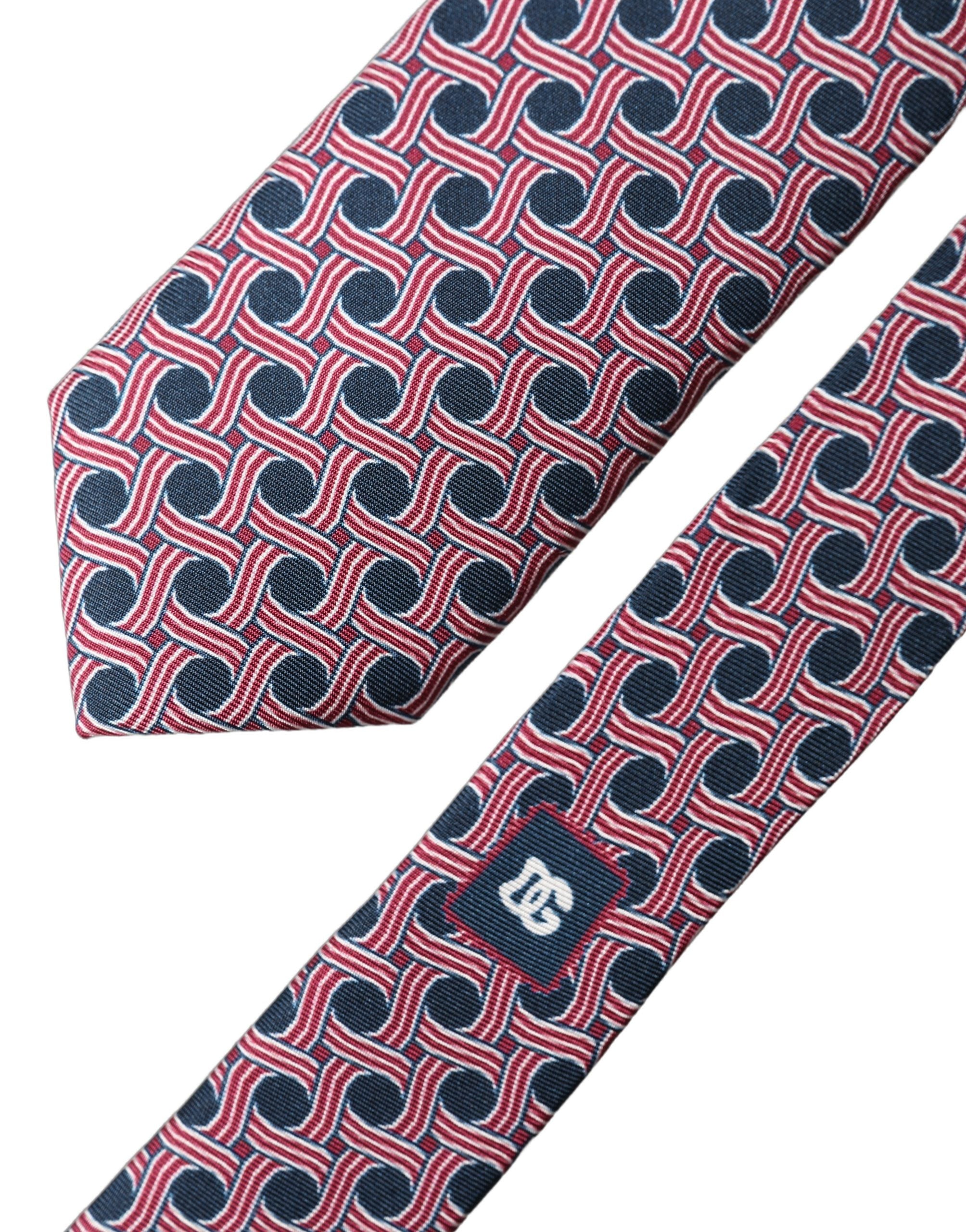Dolce & Gabbana Multicolor Patterned Silk Adjustable Men Tied Necktie Tie Dolce & Gabbana