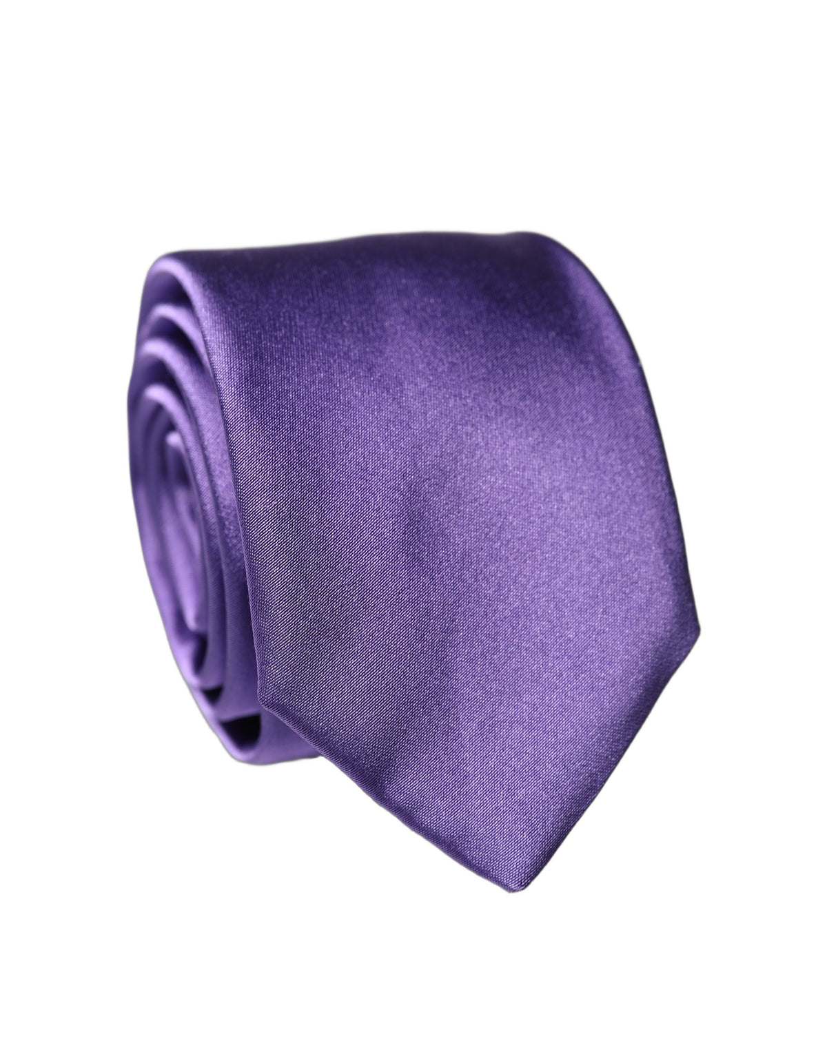Dolce & Gabbana Purple Satin 100% Silk Adjustable Men Tied Necktie Tie