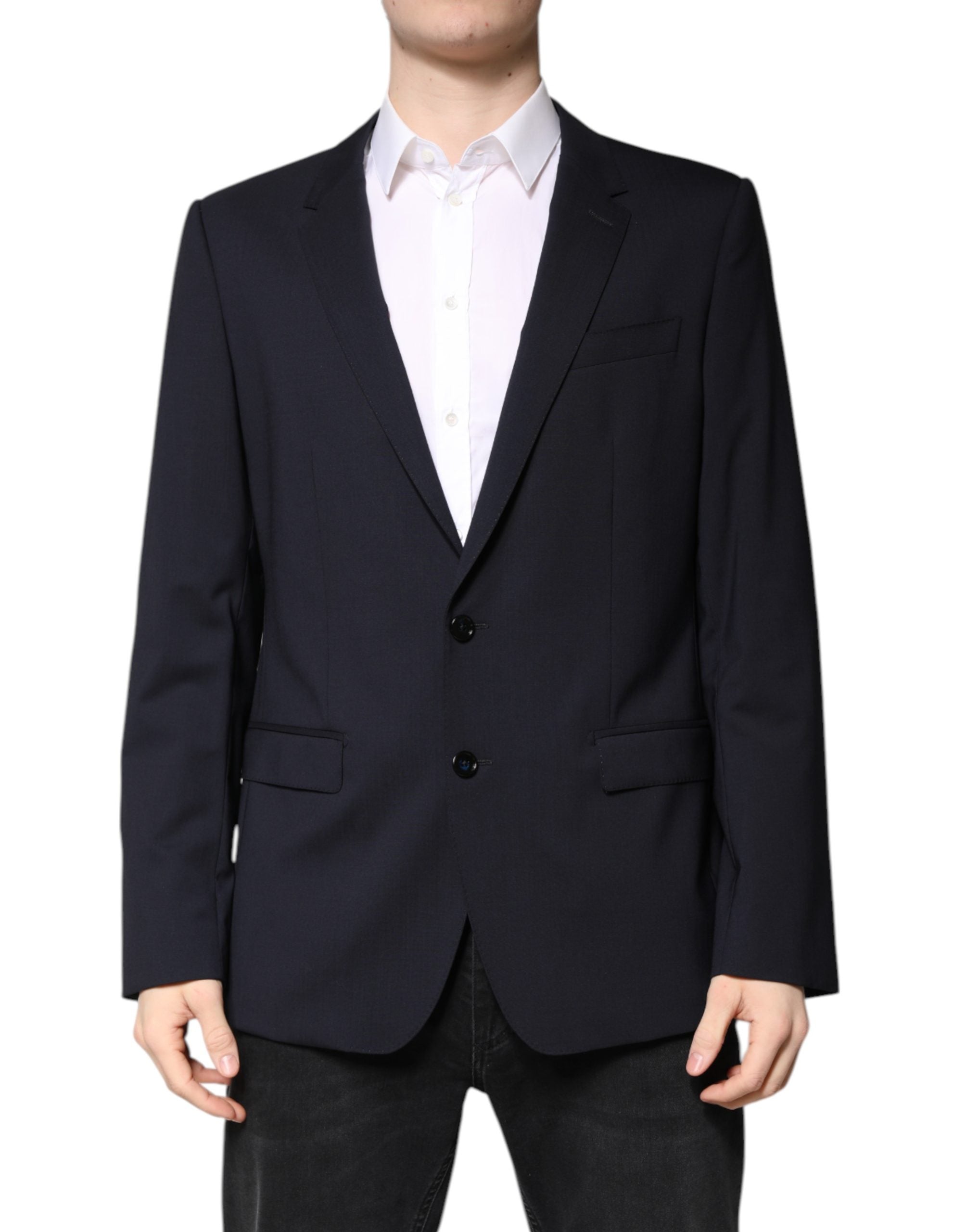 Dolce & Gabbana Blazer MARTINI Dark Blue Wool SingleBreasted Blazer Dolce & Gabbana