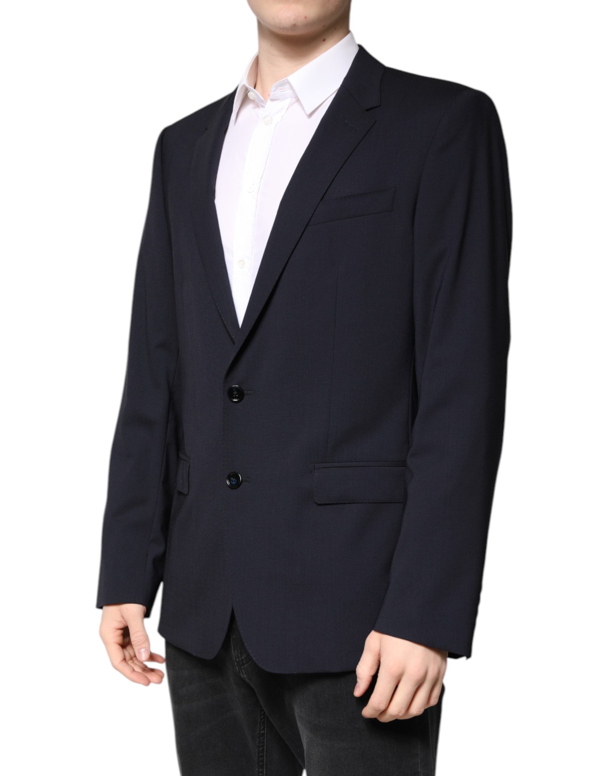 Dolce & Gabbana Blazer MARTINI Dark Blue Wool SingleBreasted Blazer Dolce & Gabbana