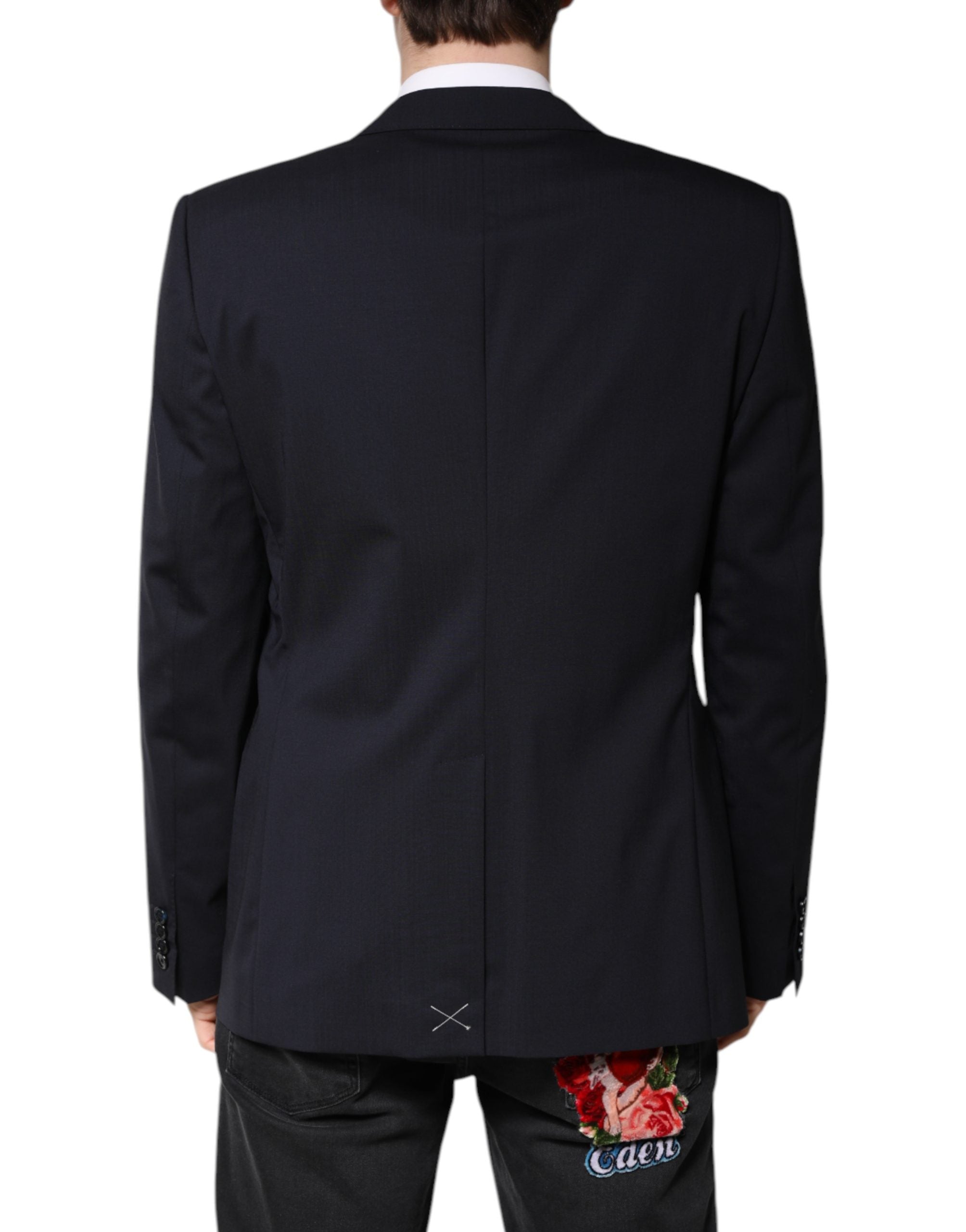 Dolce & Gabbana Blazer MARTINI Dark Blue Wool SingleBreasted Blazer Dolce & Gabbana