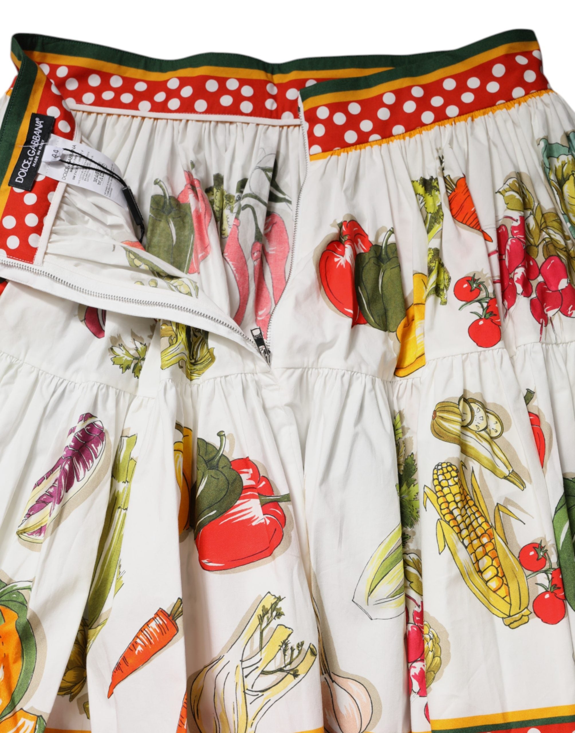 Dolce & Gabbana Multicolor Vegetable Print Short Poplin Mini Skirt Dolce & Gabbana