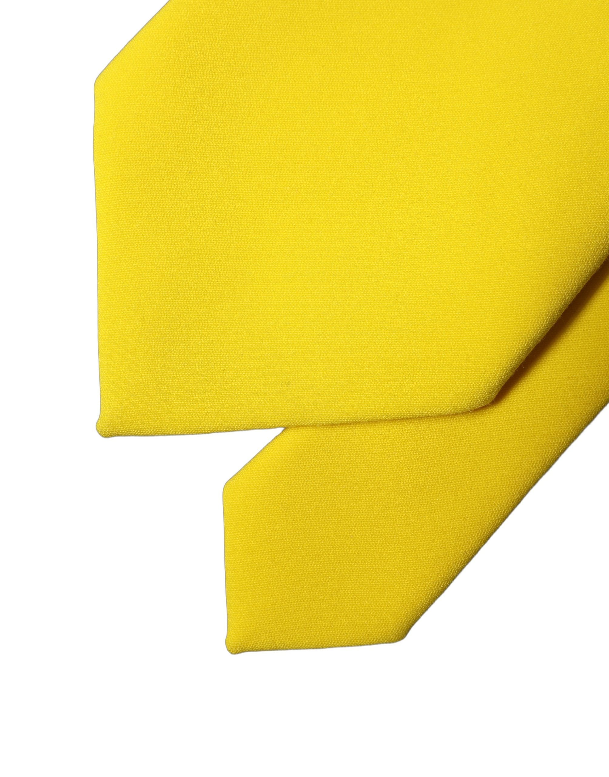 Dolce & Gabbana Yellow Solid Polyester Adjustable Women Tied Necktie Tie Dolce & Gabbana