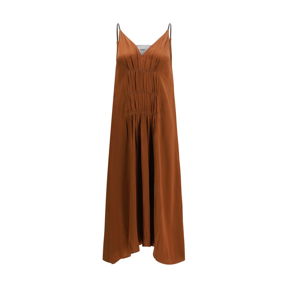 Prada Brown Acetate Cocktail Dress Prada