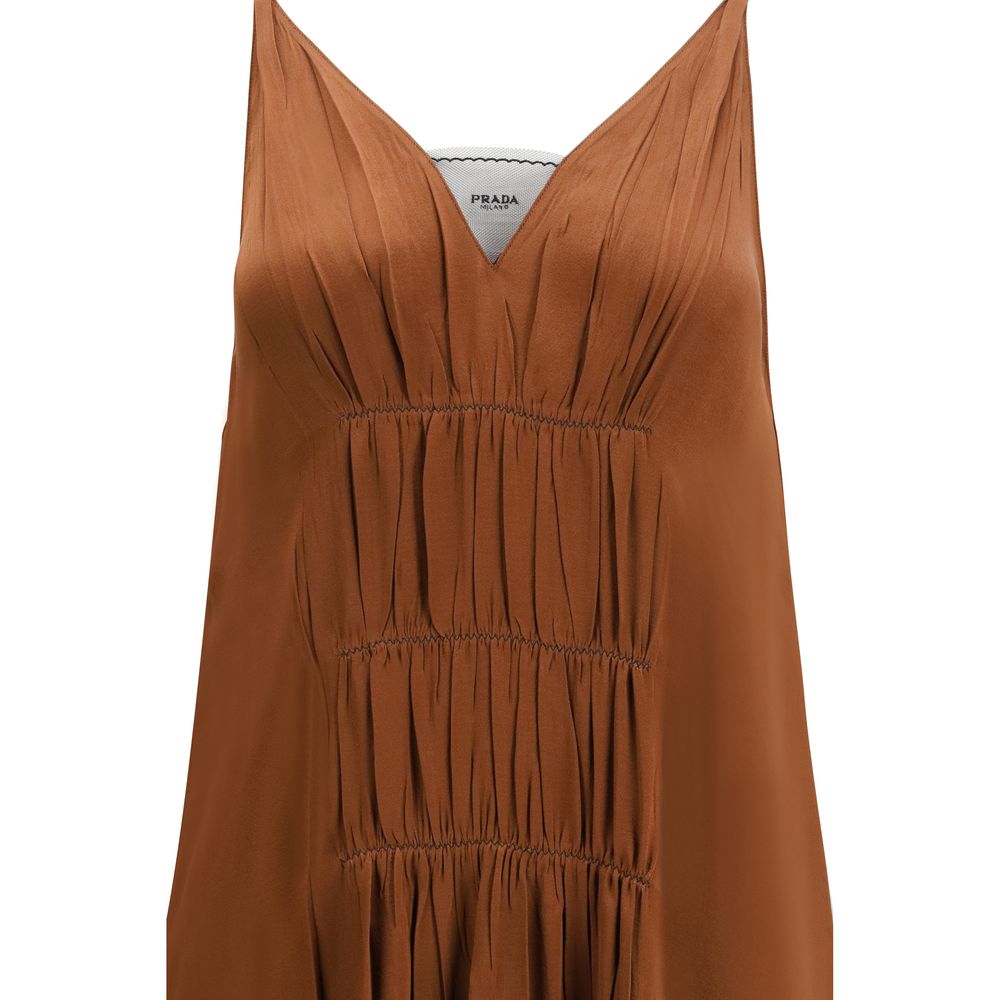 Prada Brown Acetate Cocktail Dress Prada