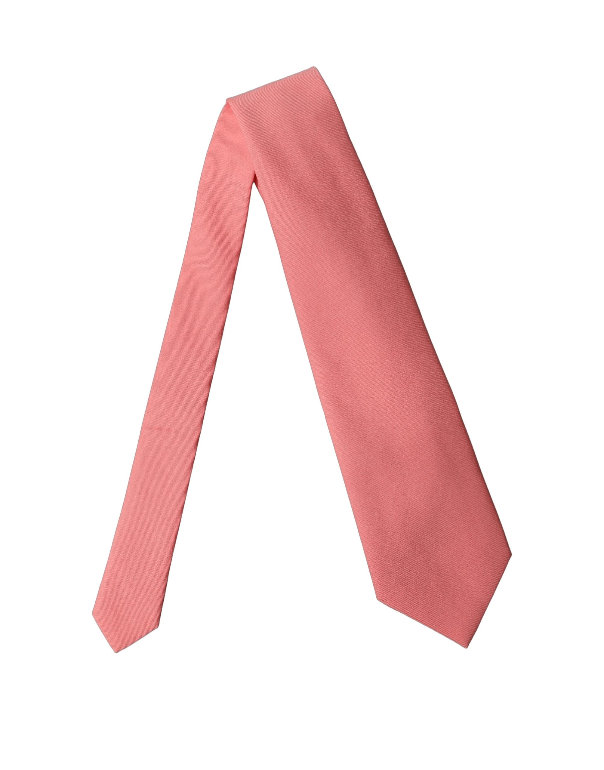 Dolce & Gabbana Coral Pink Polyester Adjustable Women Tied Necktie Tie Dolce & Gabbana