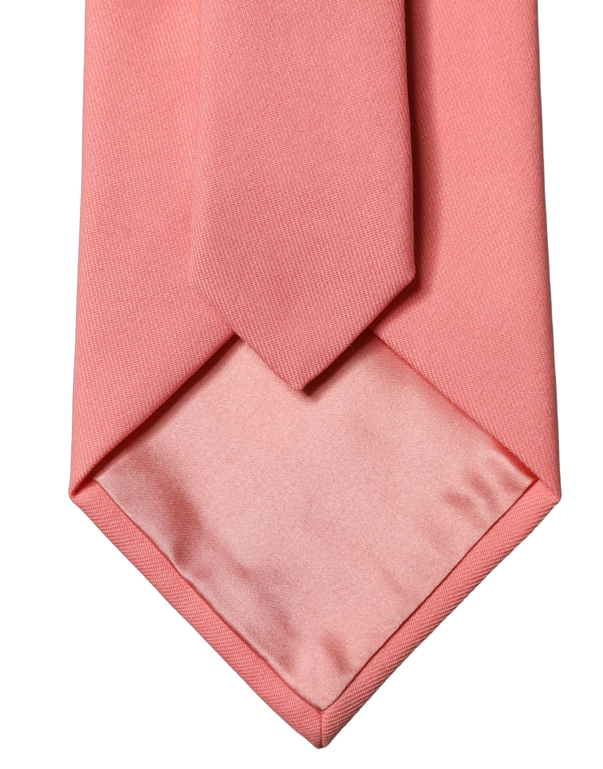Dolce & Gabbana Coral Pink Polyester Adjustable Women Tied Necktie Tie Dolce & Gabbana