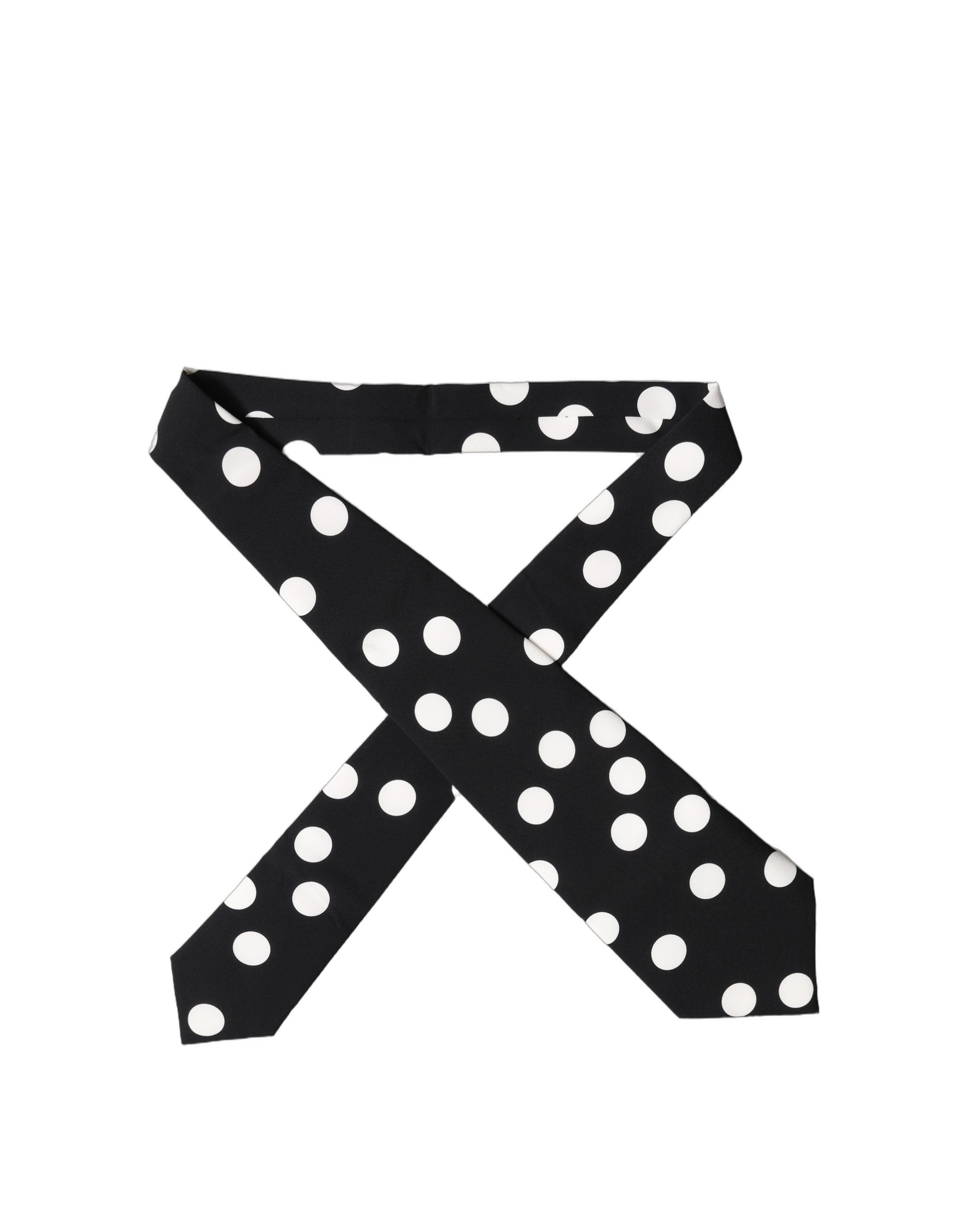 Dolce & Gabbana Black White Polka Dot Silk Adjustable Women Necktie Tie Dolce & Gabbana