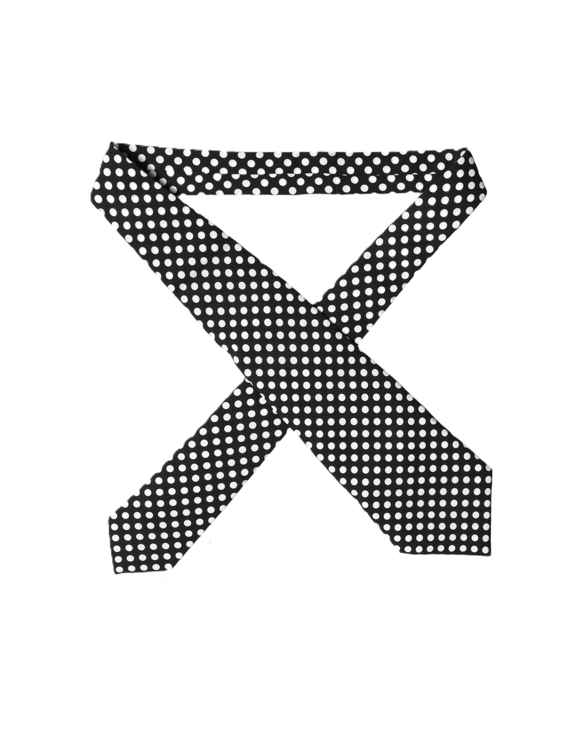 Dolce & Gabbana Black White Polka Dot Silk Adjustable Women Necktie Tie Dolce & Gabbana