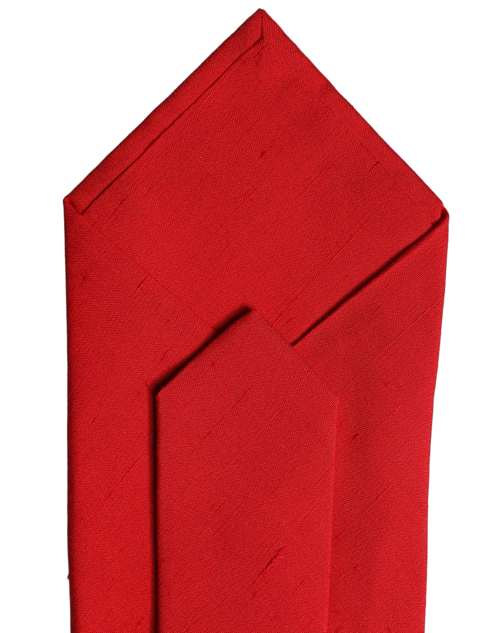 Dolce & Gabbana Red Solid Silk Cotton Adjustable Women Necktie Tie Dolce & Gabbana
