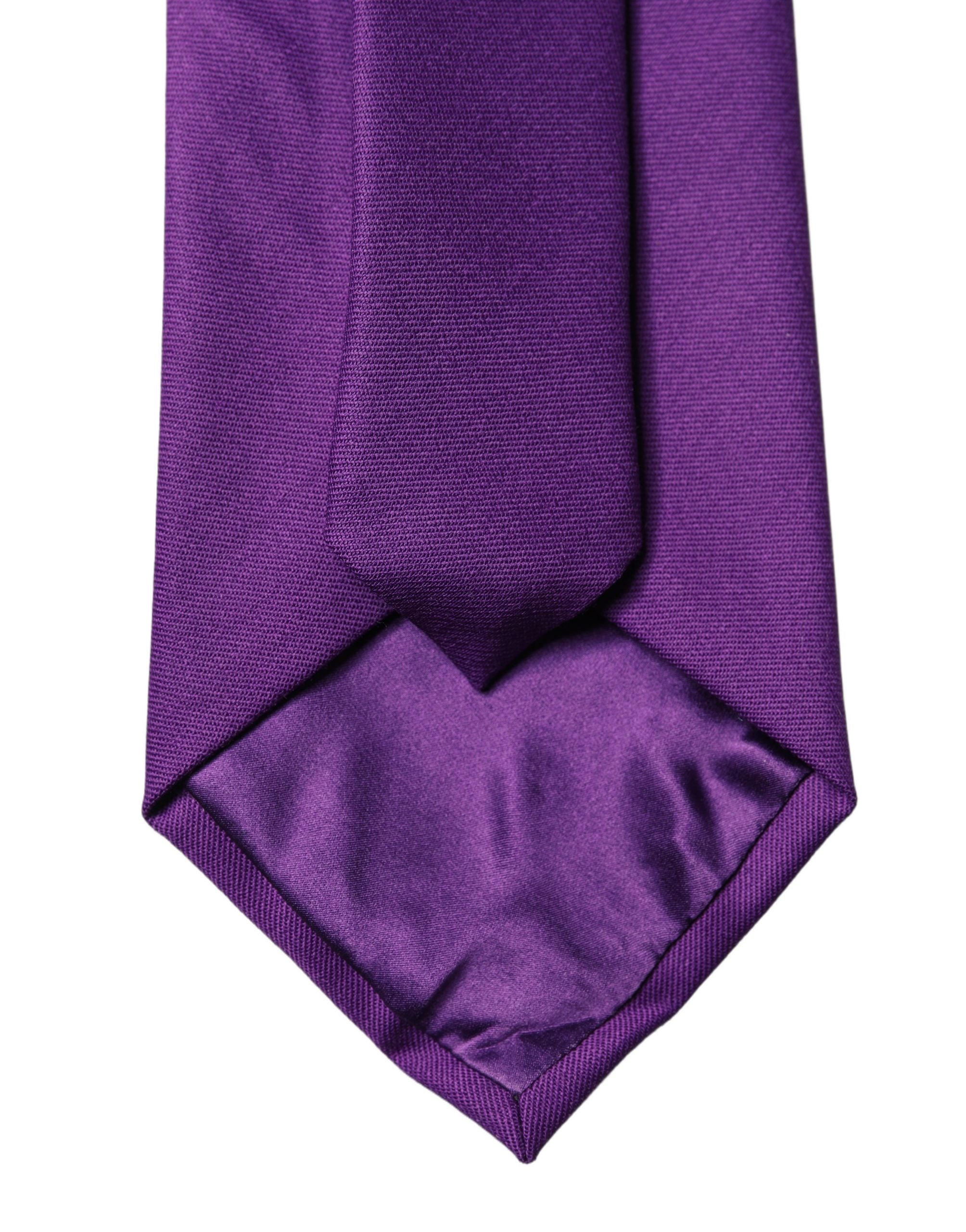Dolce & Gabbana Purple Polyester Satin Adjustable Women Tied Necktie Tie Dolce & Gabbana
