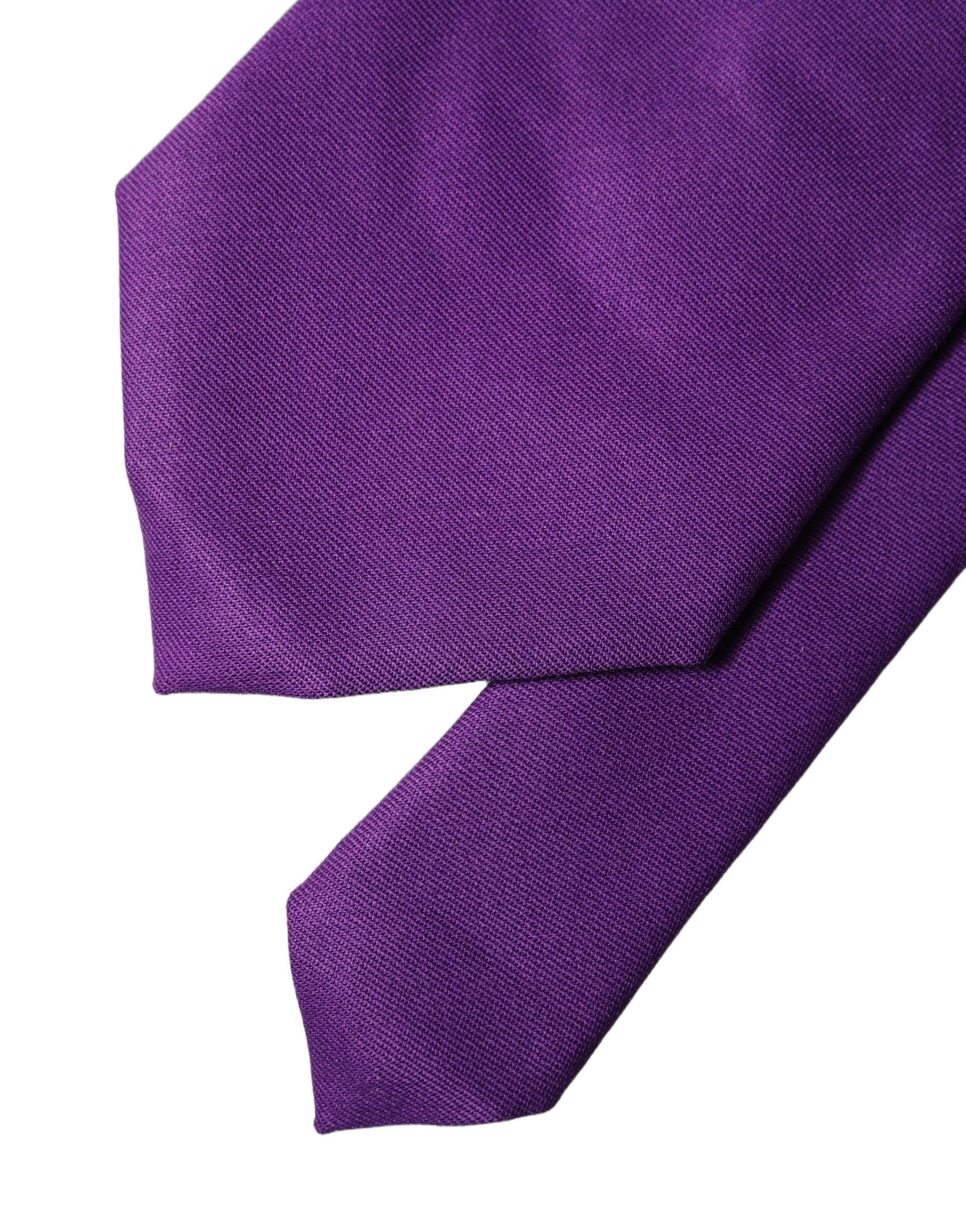 Dolce & Gabbana Purple Polyester Satin Adjustable Women Tied Necktie Tie Dolce & Gabbana
