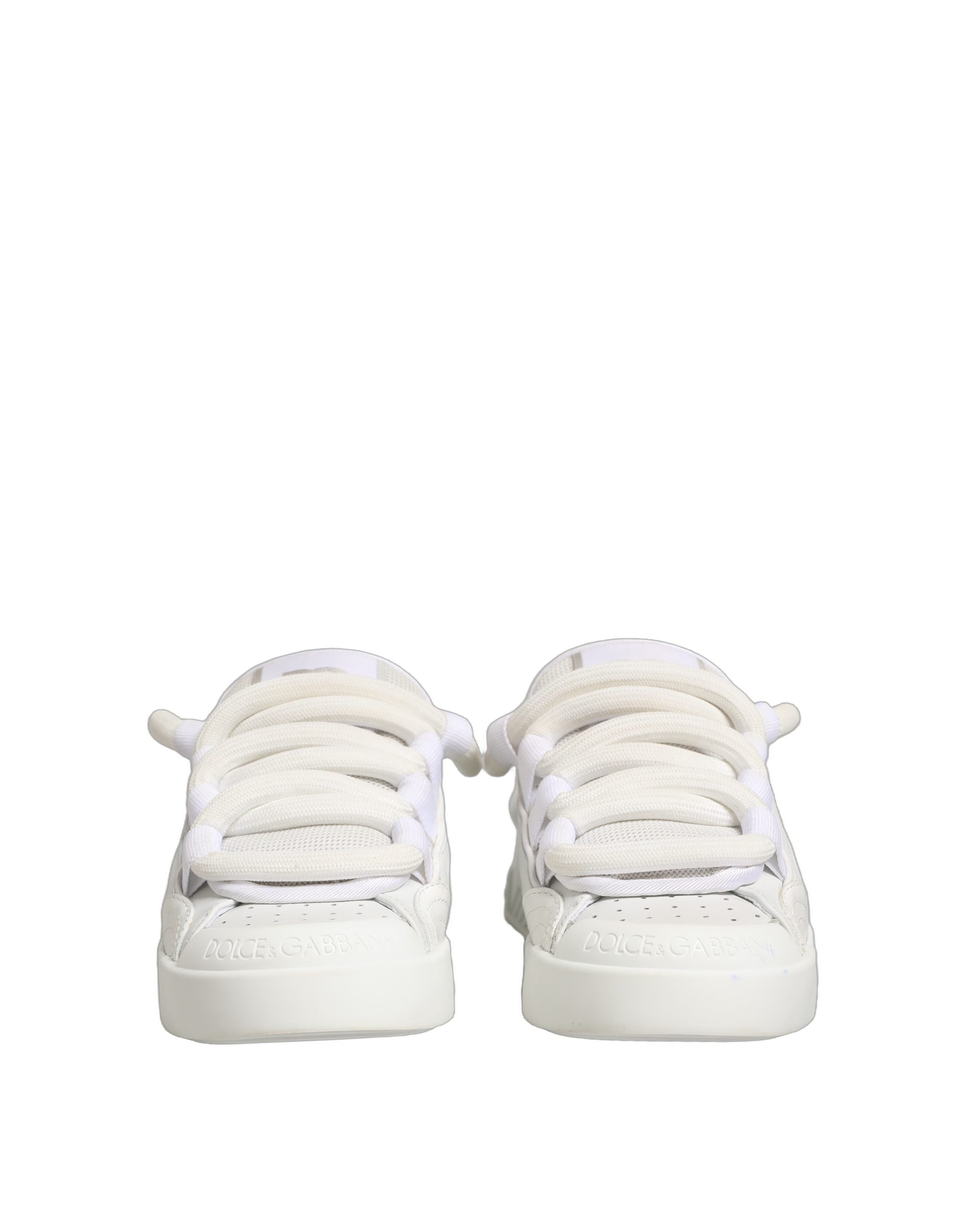 Dolce & Gabbana White Calfskin Leather Low Top Sneakers Shoes Dolce & Gabbana