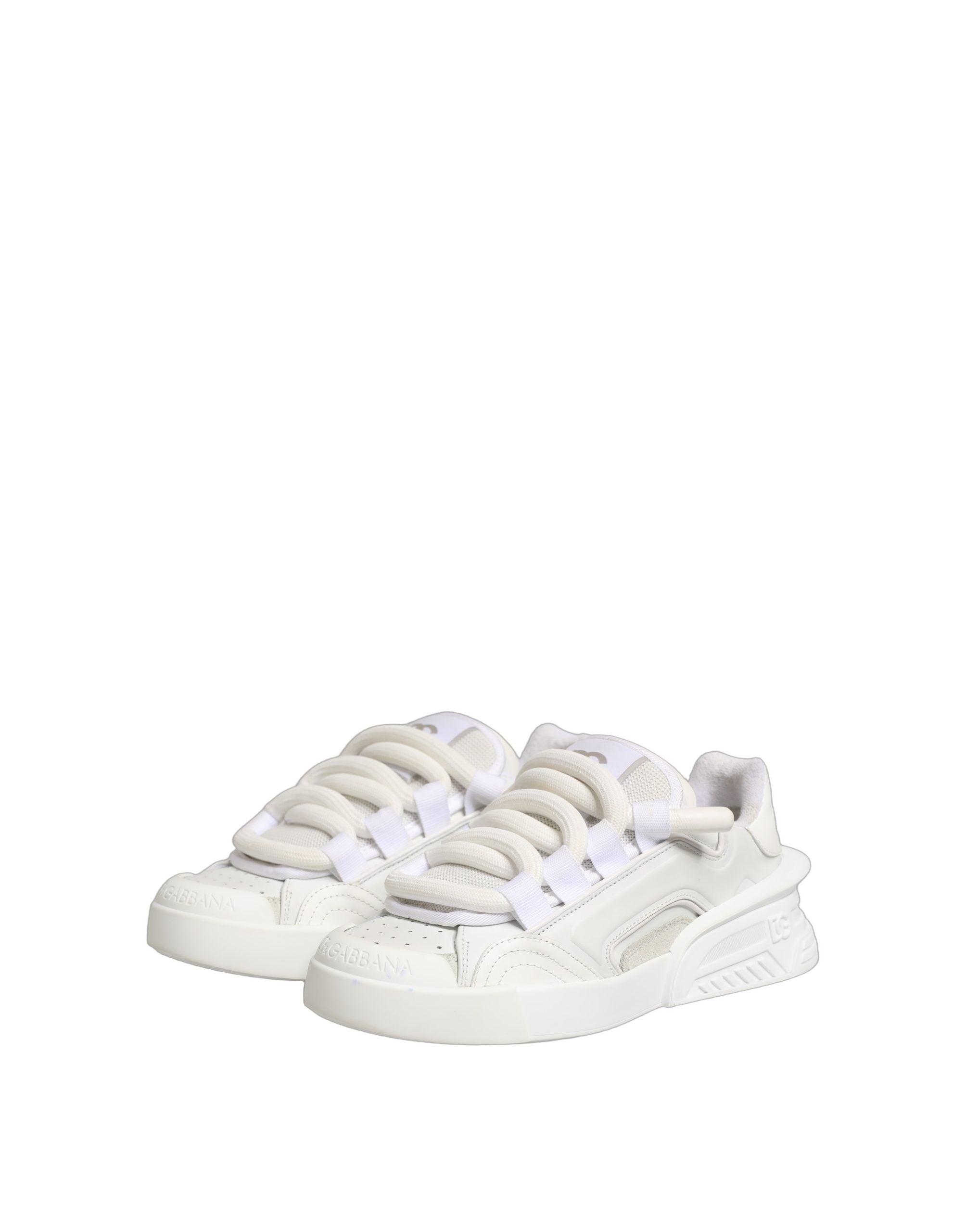 Dolce & Gabbana White Calfskin Leather Low Top Sneakers Shoes Dolce & Gabbana