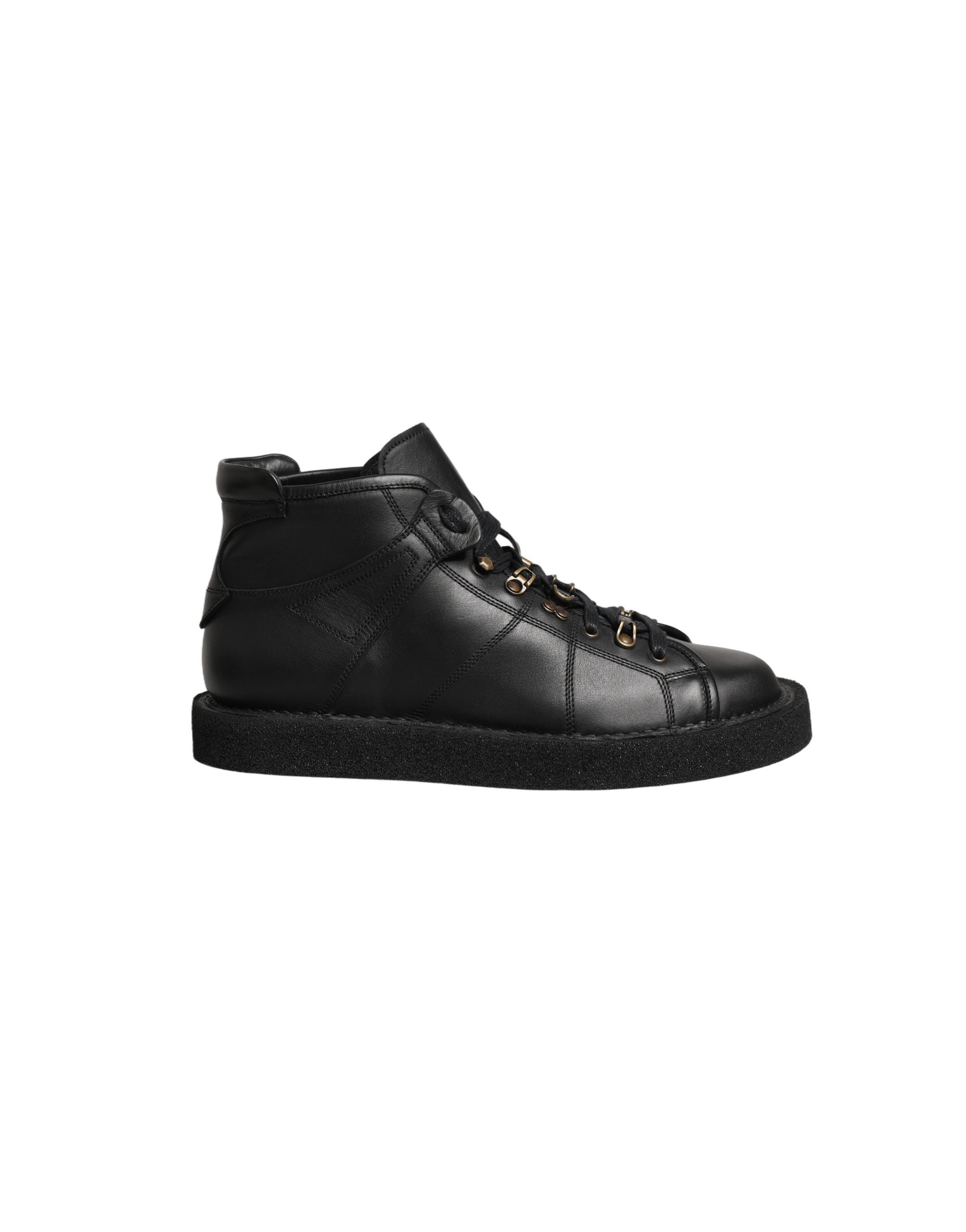 Dolce & Gabbana Black Leather Lace Up Men Ankle Boots Shoes Dolce & Gabbana
