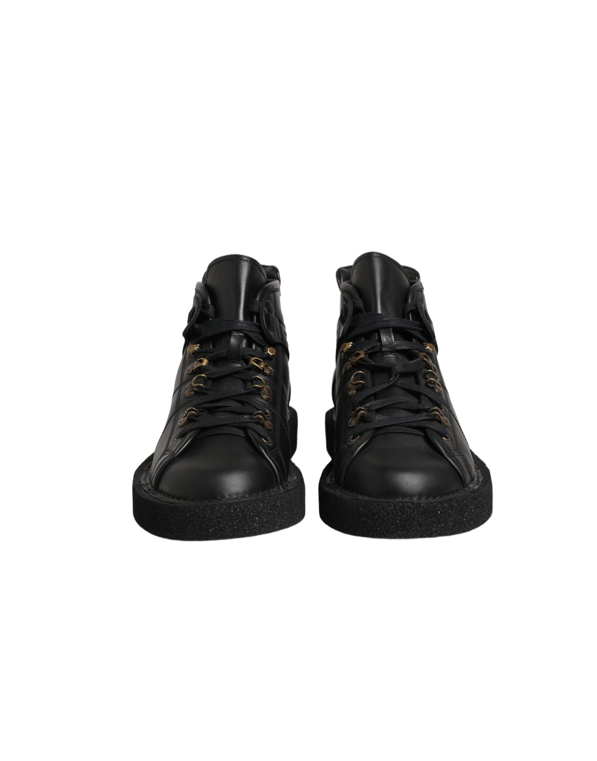 Dolce & Gabbana Black Leather Lace Up Men Ankle Boots Shoes Dolce & Gabbana