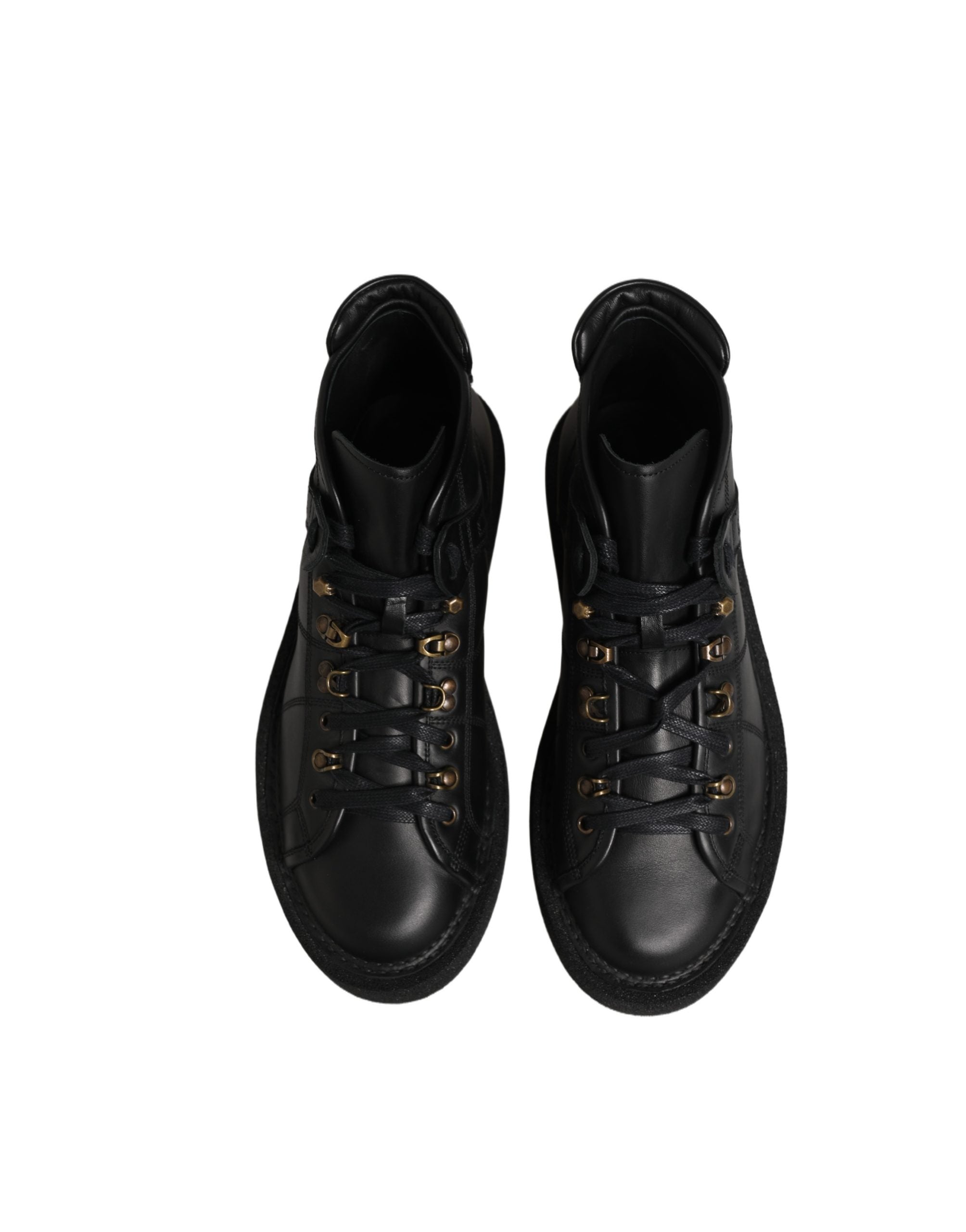 Dolce & Gabbana Black Leather Lace Up Men Ankle Boots Shoes Dolce & Gabbana