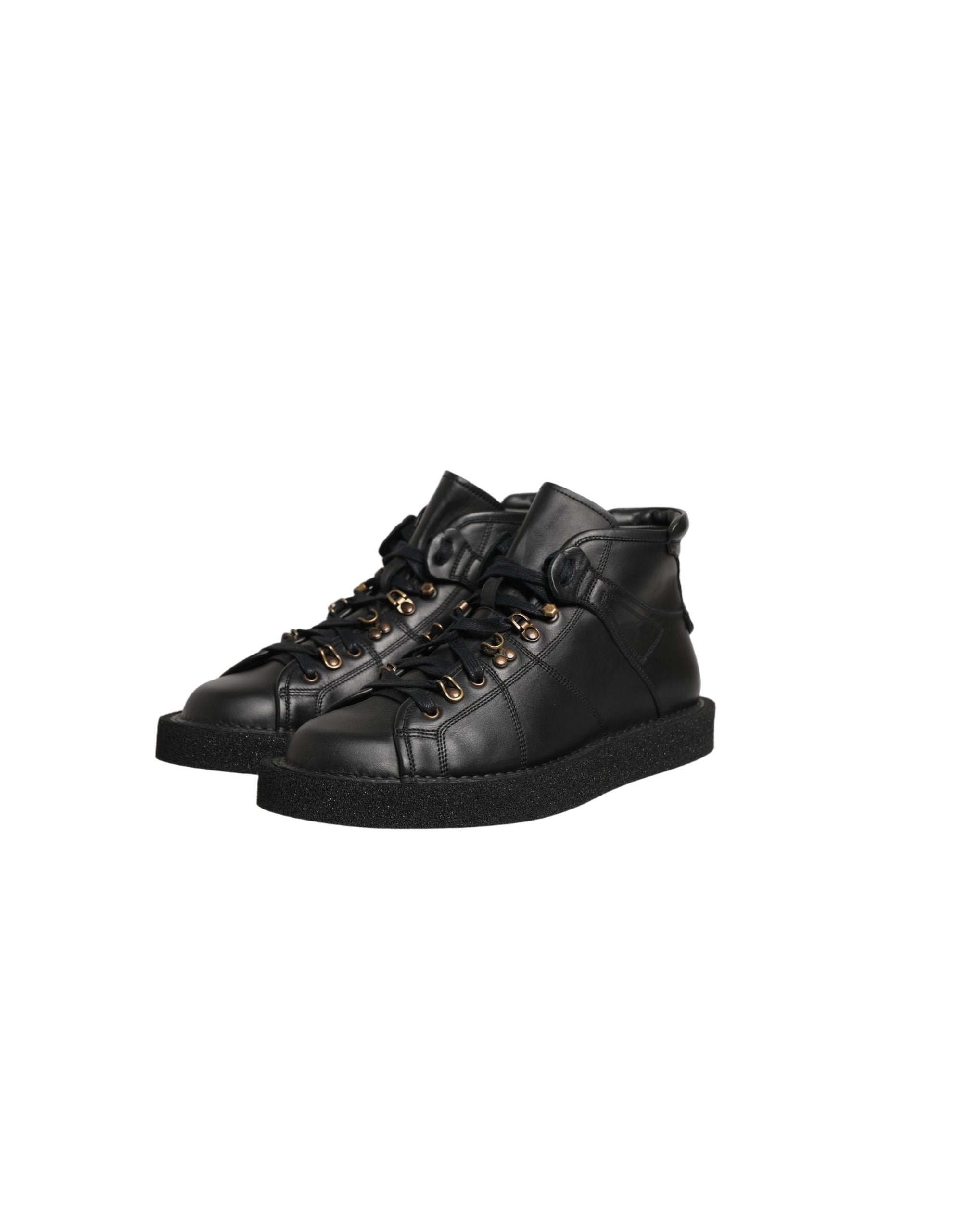Dolce & Gabbana Black Leather Lace Up Men Ankle Boots Shoes Dolce & Gabbana