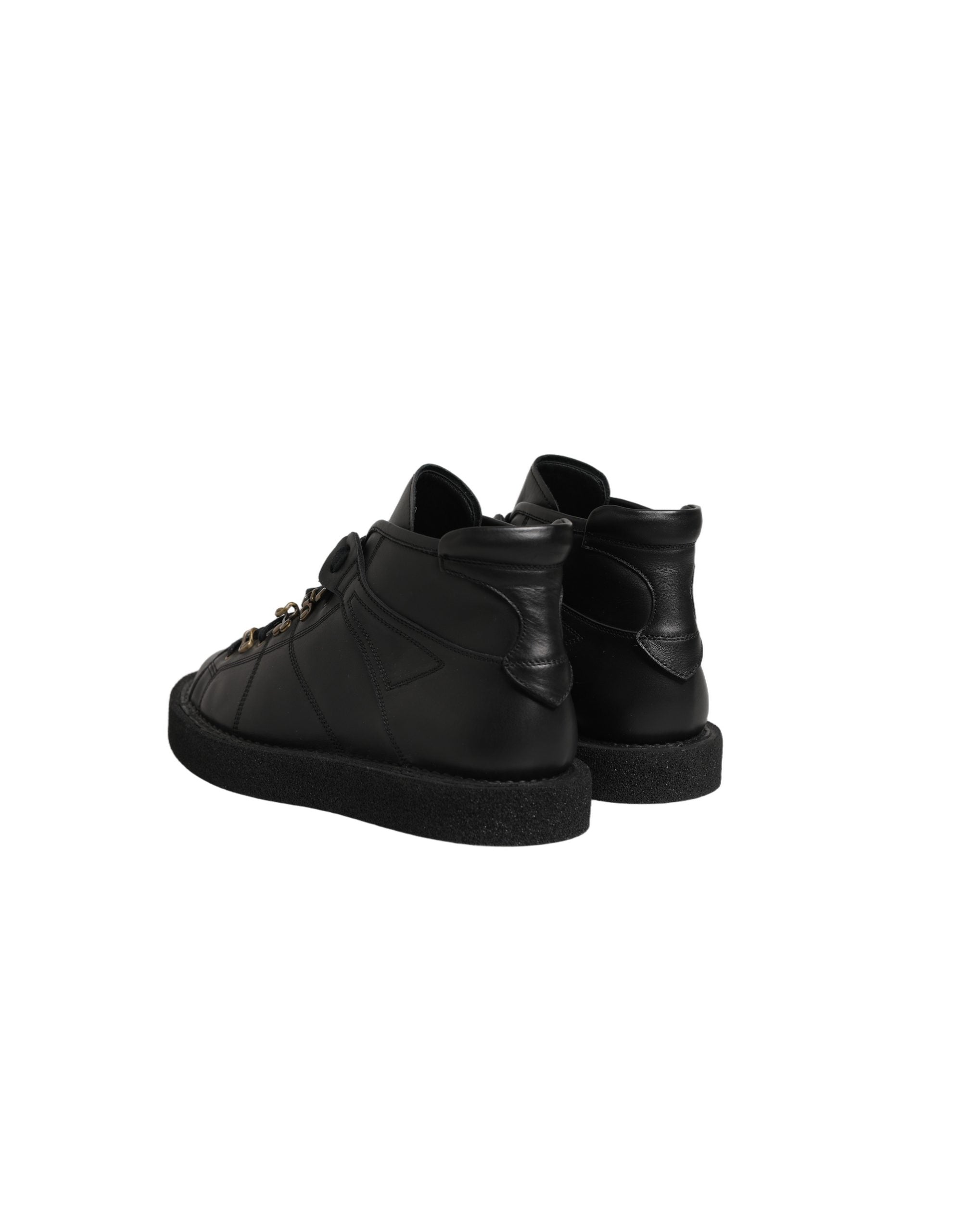 Dolce & Gabbana Black Leather Lace Up Men Ankle Boots Shoes Dolce & Gabbana