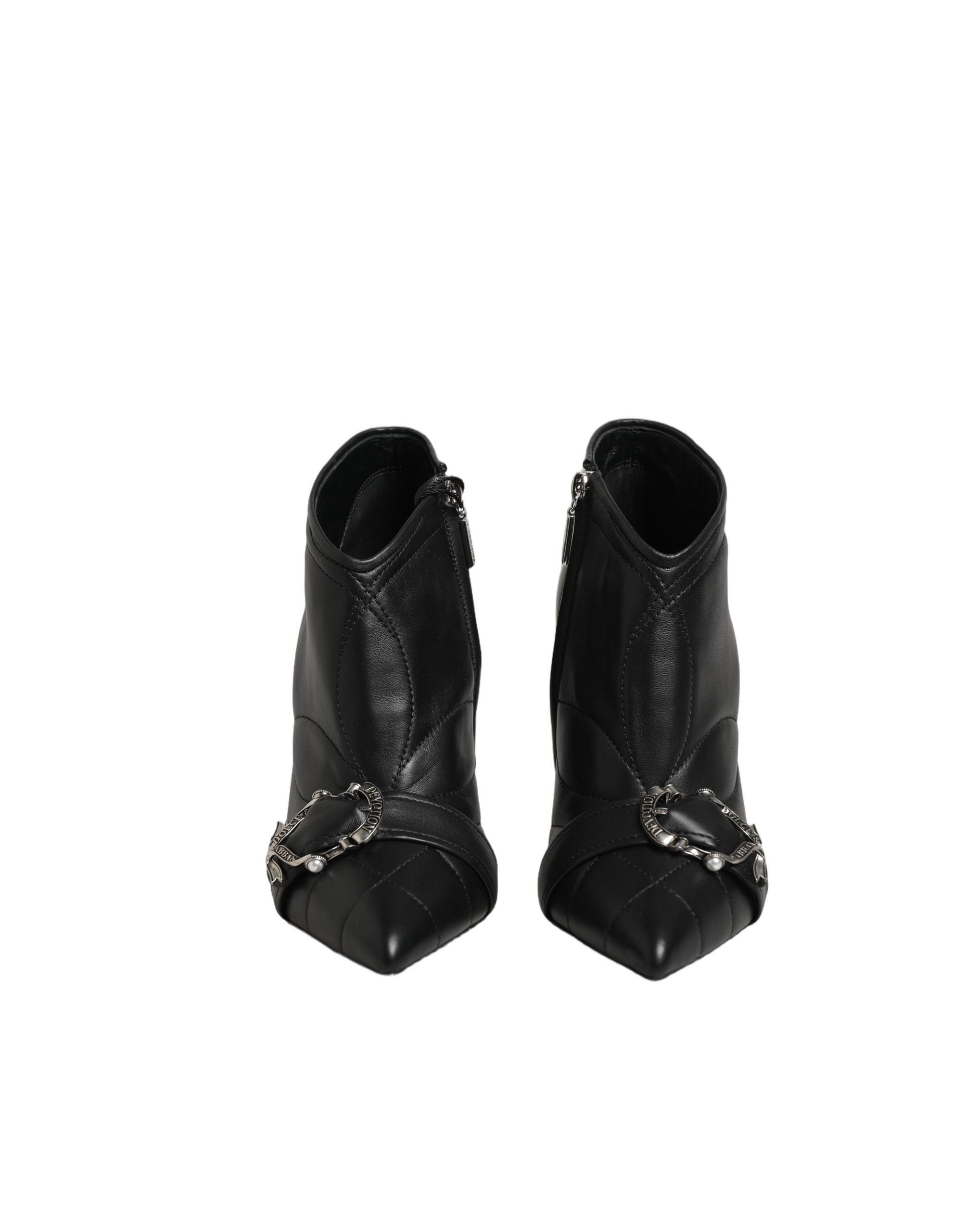 Dolce & Gabbana Black Devotion Quilted Buckled Boots Shoes Dolce & Gabbana