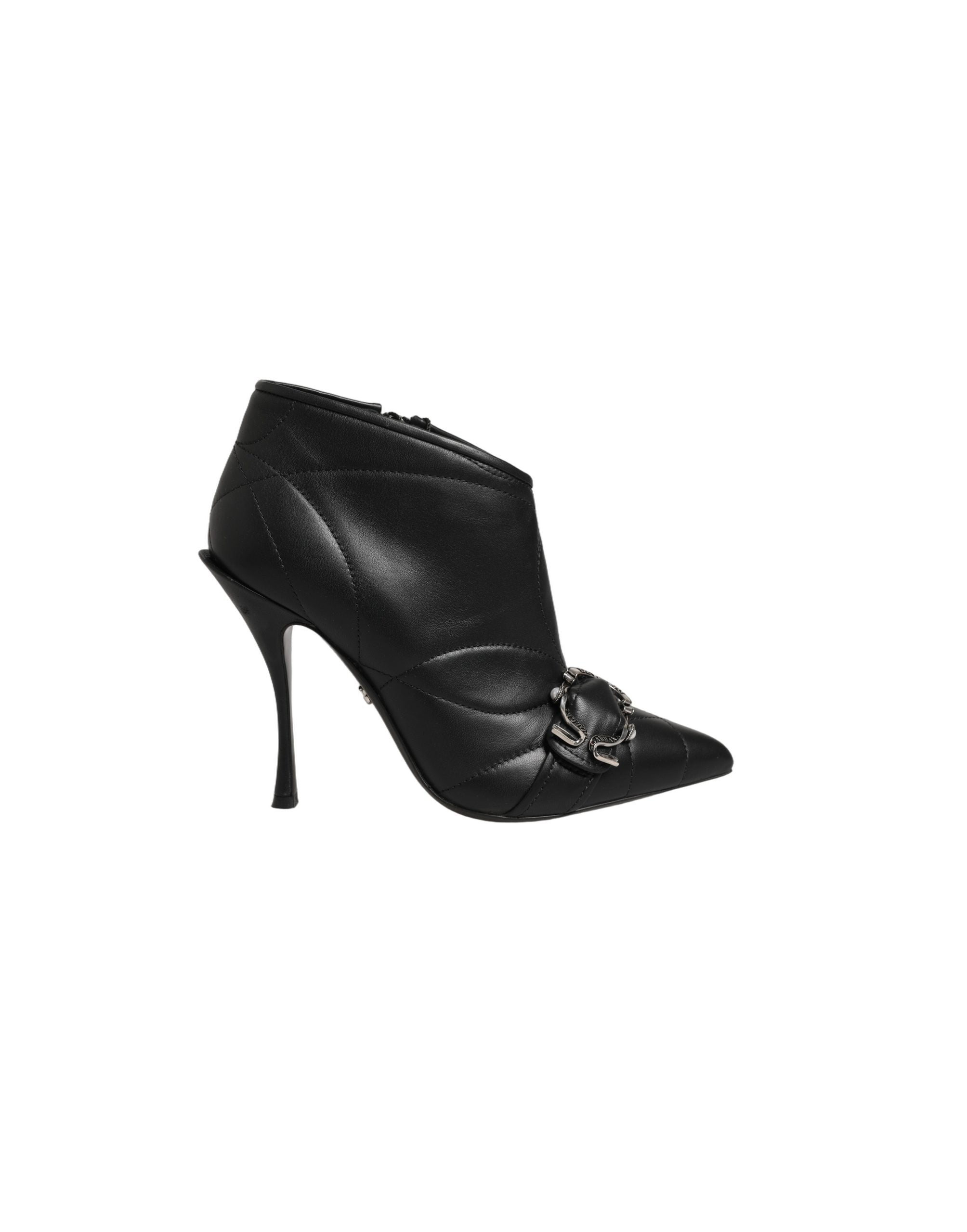 Dolce & Gabbana Black Devotion Quilted Buckled Boots Shoes Dolce & Gabbana