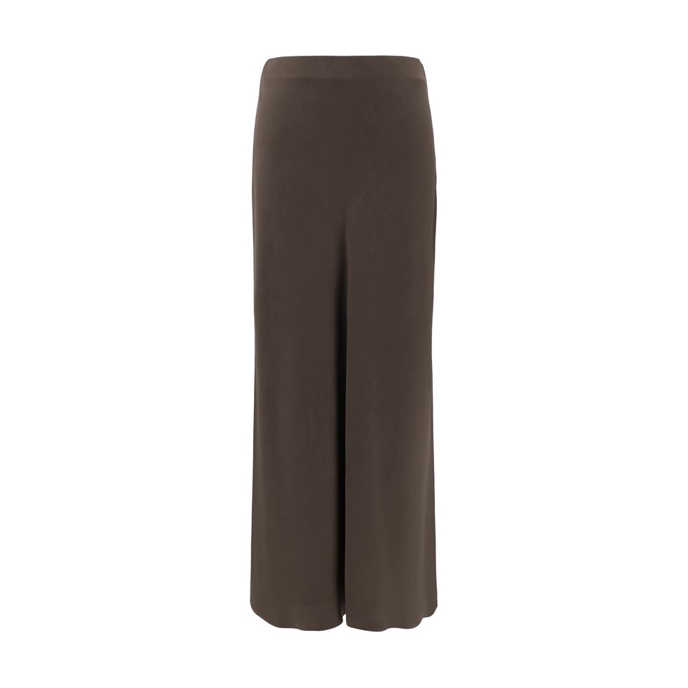 Brunello Cucinelli Brown Acetate Midi Skirt Brunello Cucinelli