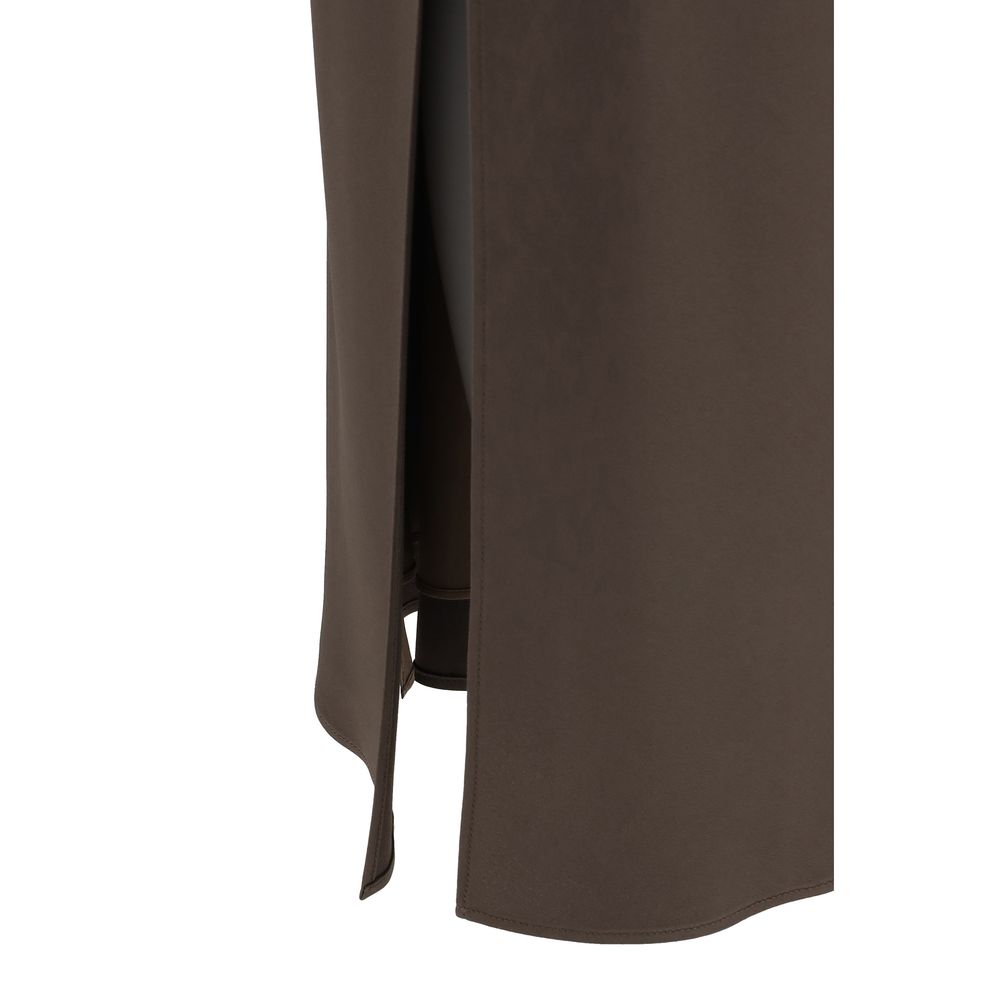 Brunello Cucinelli Brown Acetate Midi Skirt Brunello Cucinelli